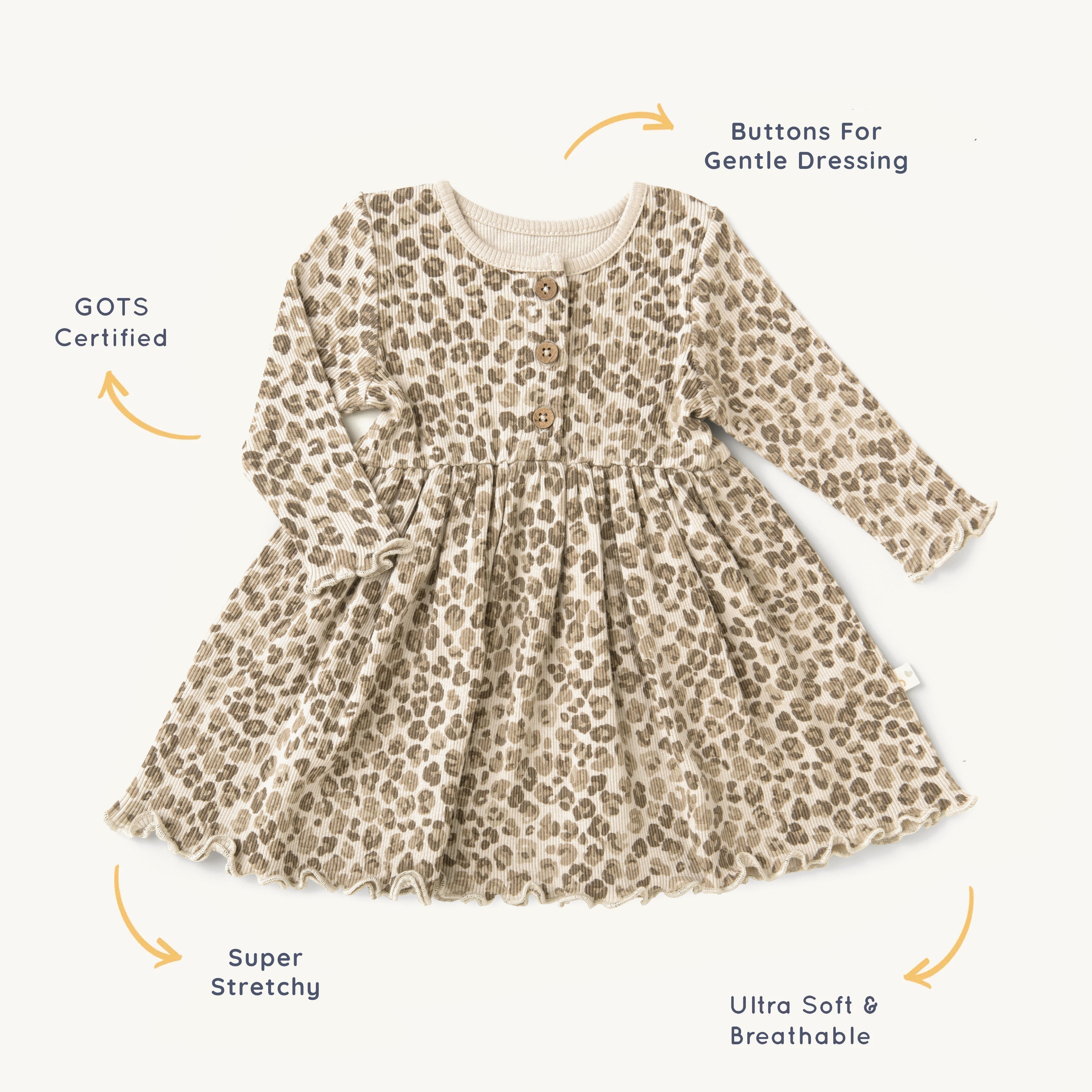 Organic Girls Twirl Dress - Spotted Twirl Dress Makemake Organics   