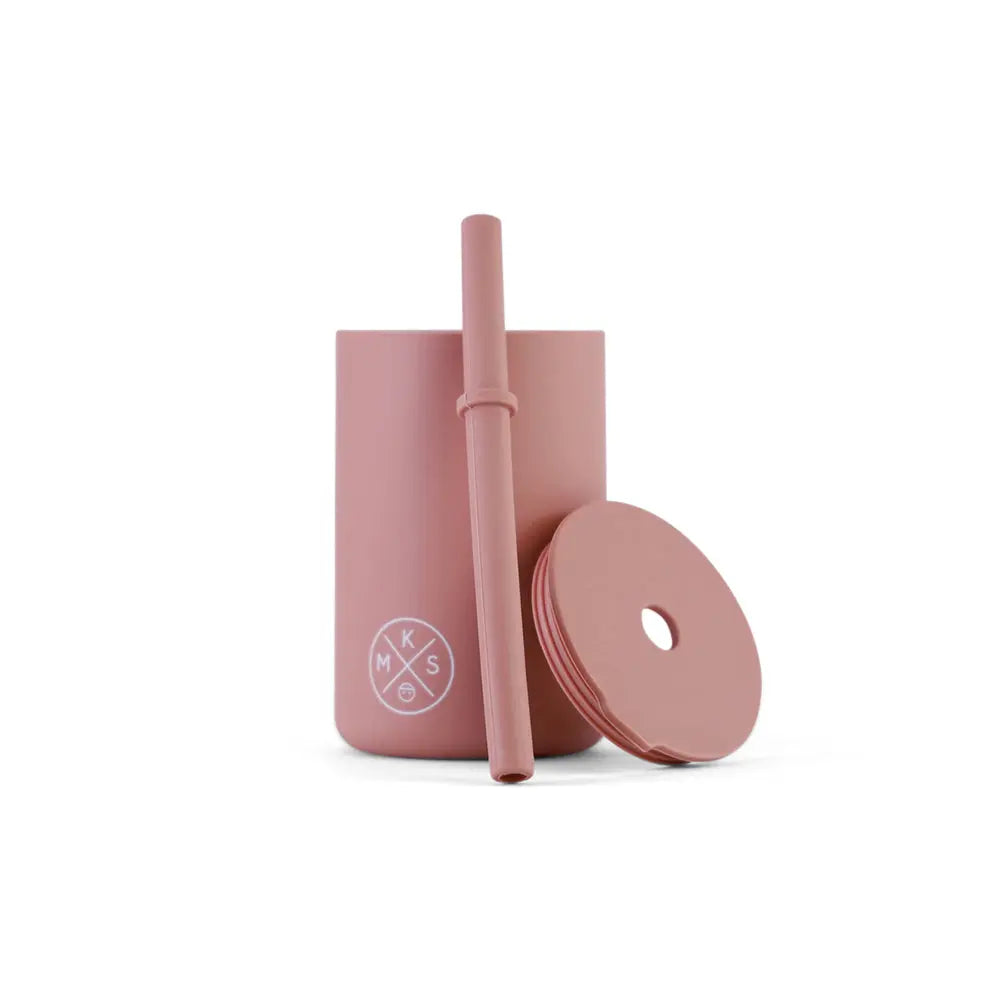 Drinking cup with straw - Dusty pink