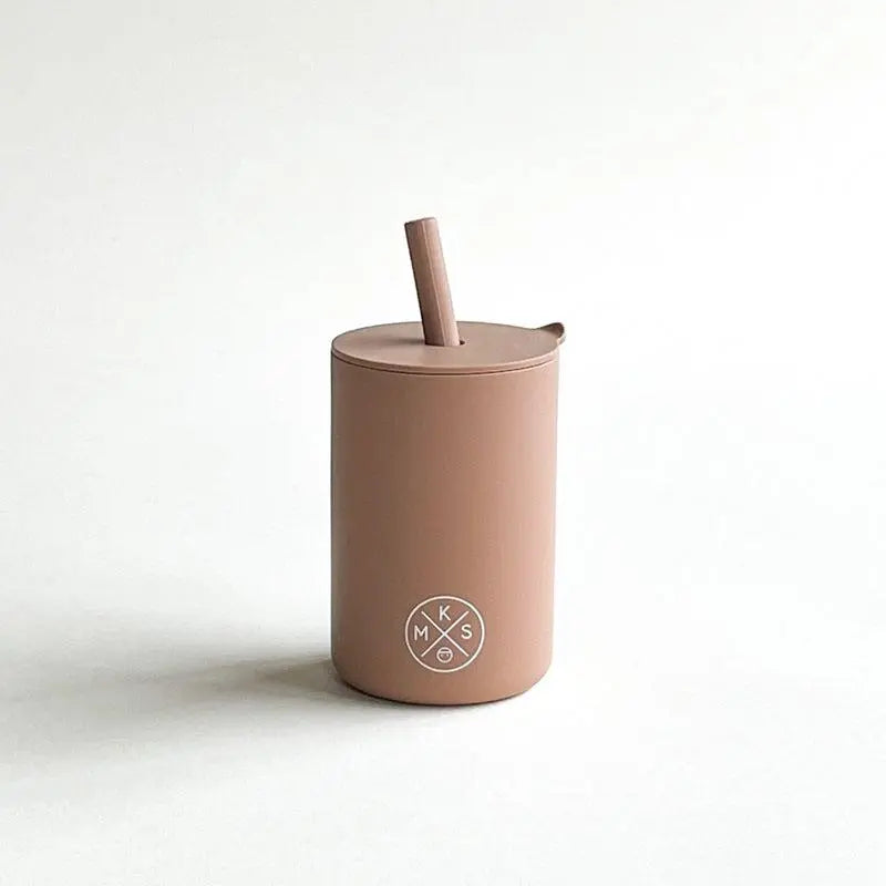 Drinking cup with straw - Taupe