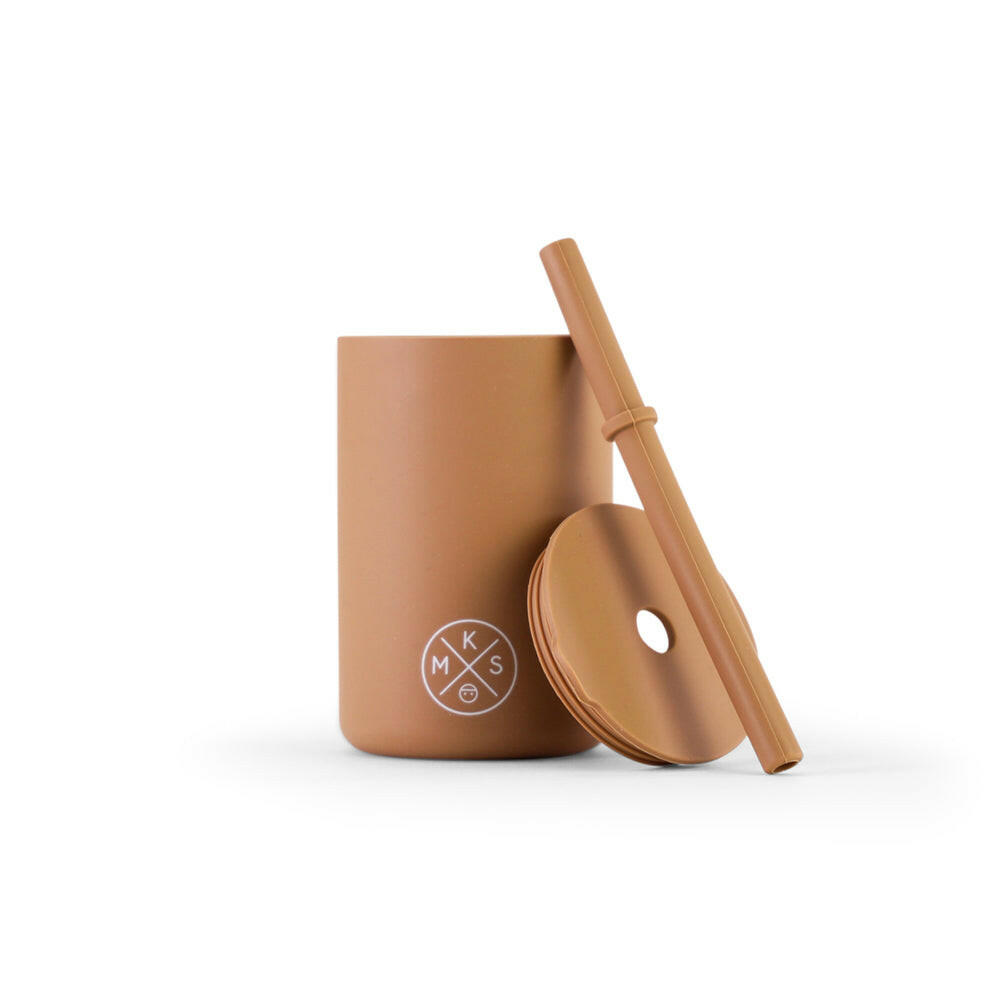 Drinking cup with straw - Taupe Drinking cup MKS Miminoo   