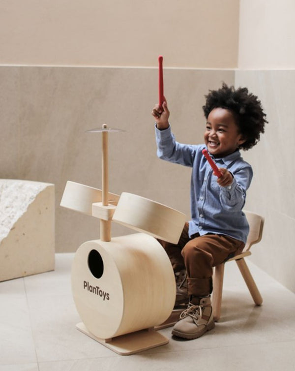 Wooden Drum Set Toy for Toddlers