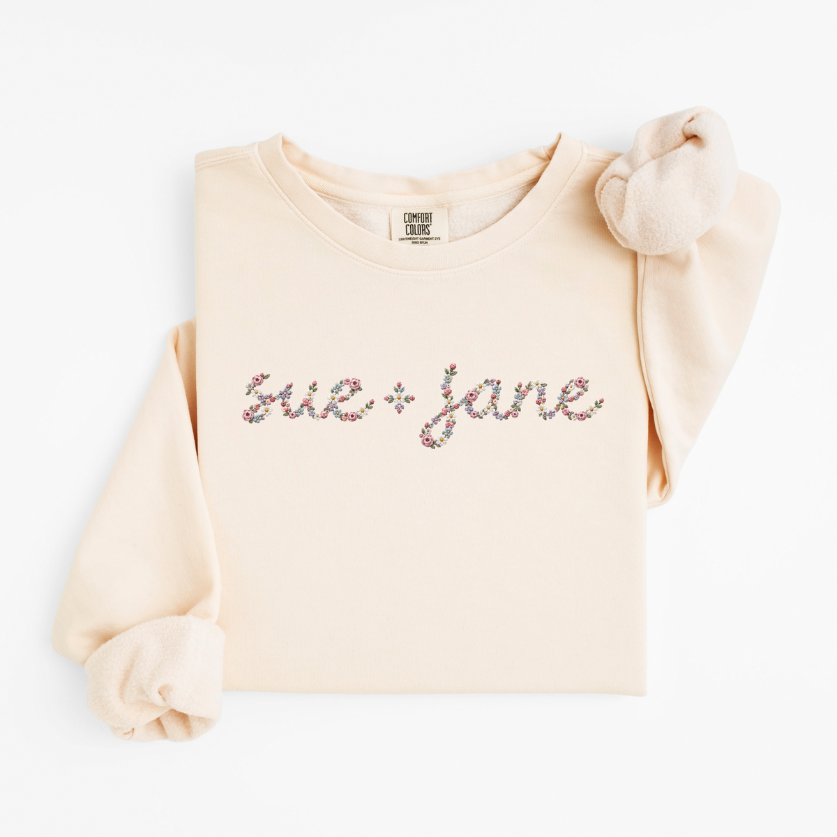 Sue and Jane Floral Logo Crewneck