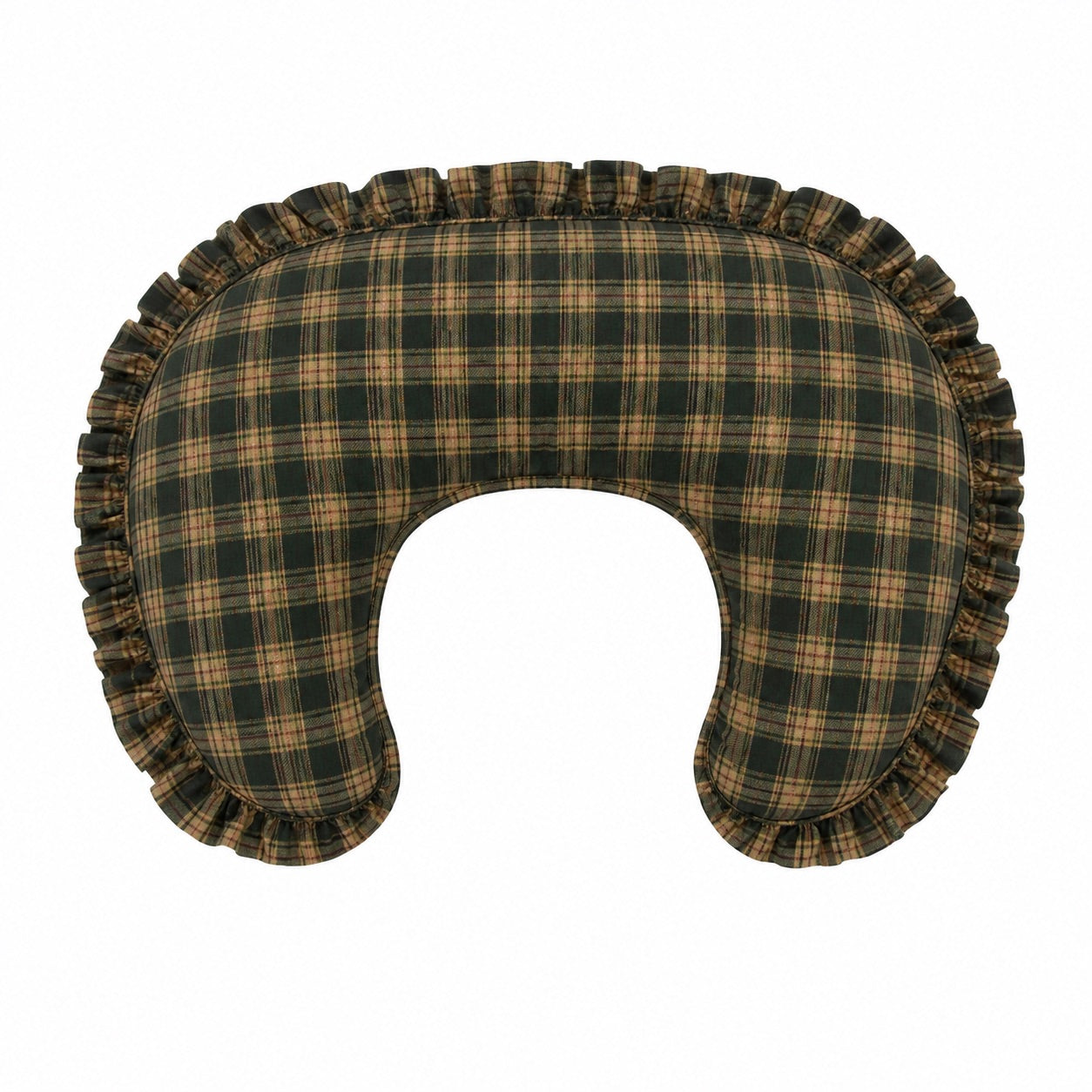 Green Plaid Ruffle Nursing Pillow Cover