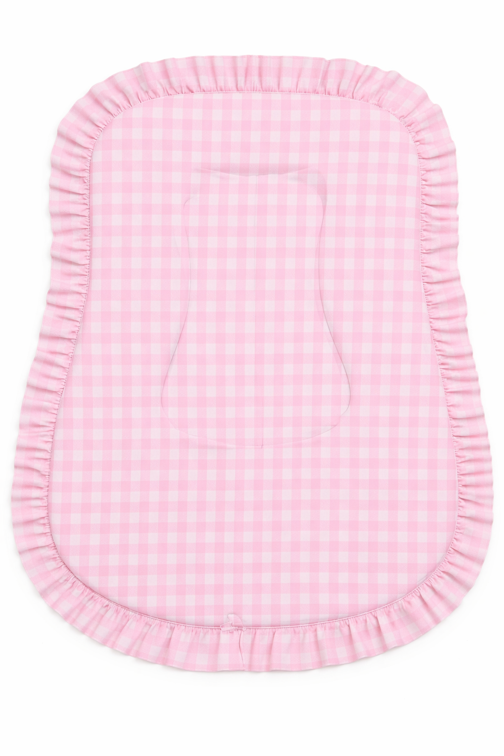Pink White Gingham Ruffle New Lounger Curve Cover