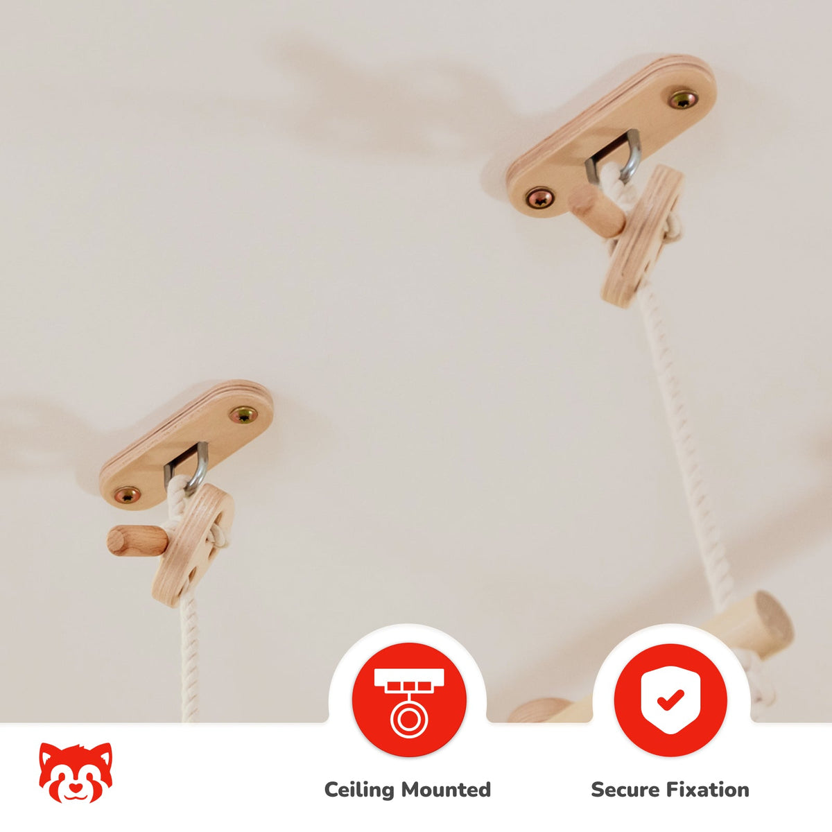 Ceiling Mounted Wooden Rings