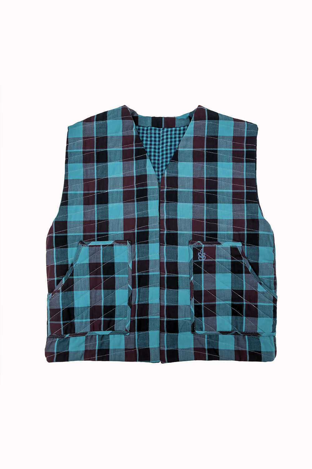 Reversible Quilted Kids Vest - Emerald