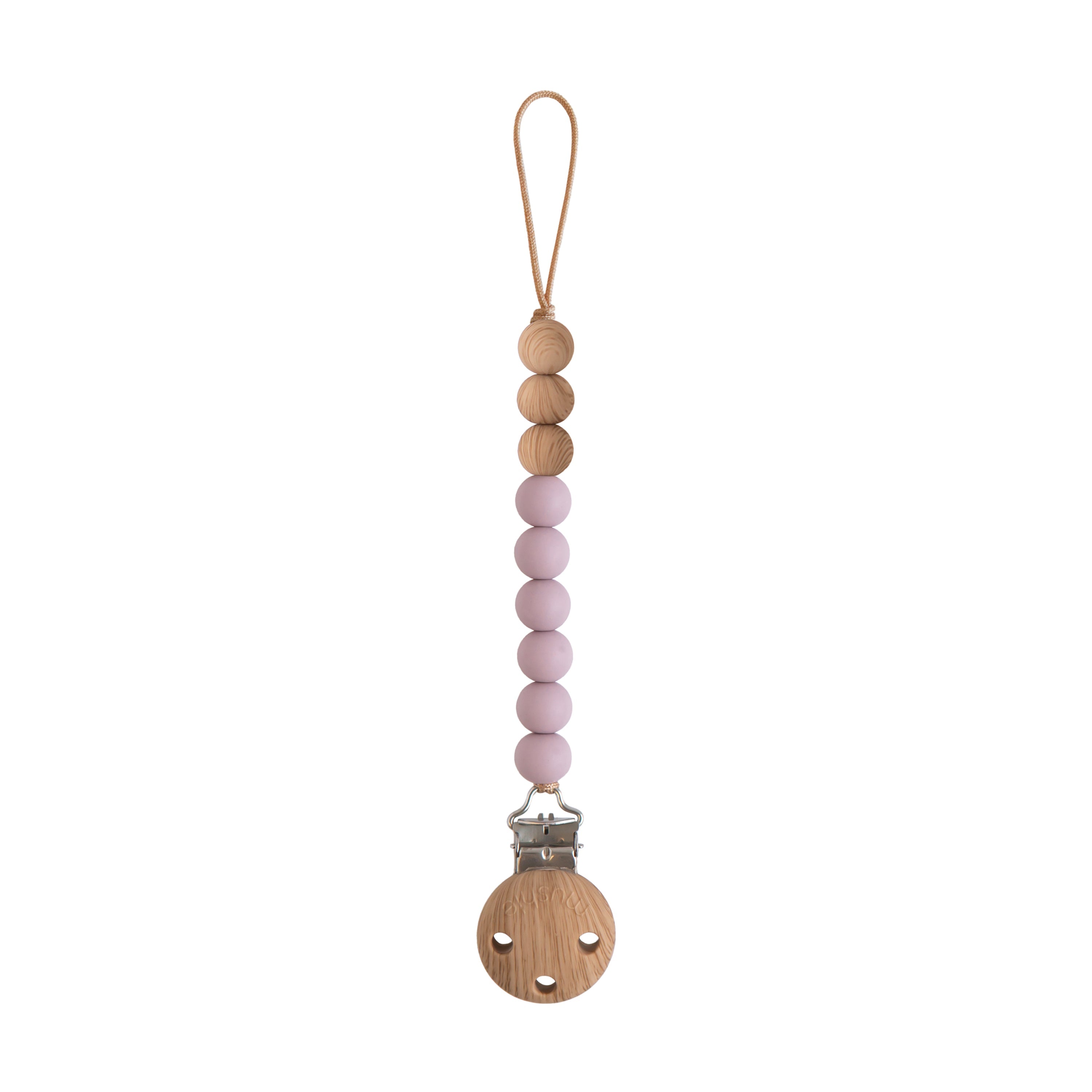 Silicone Pacifier Clip | Eva Pacifier Clip Mushie Mauve  