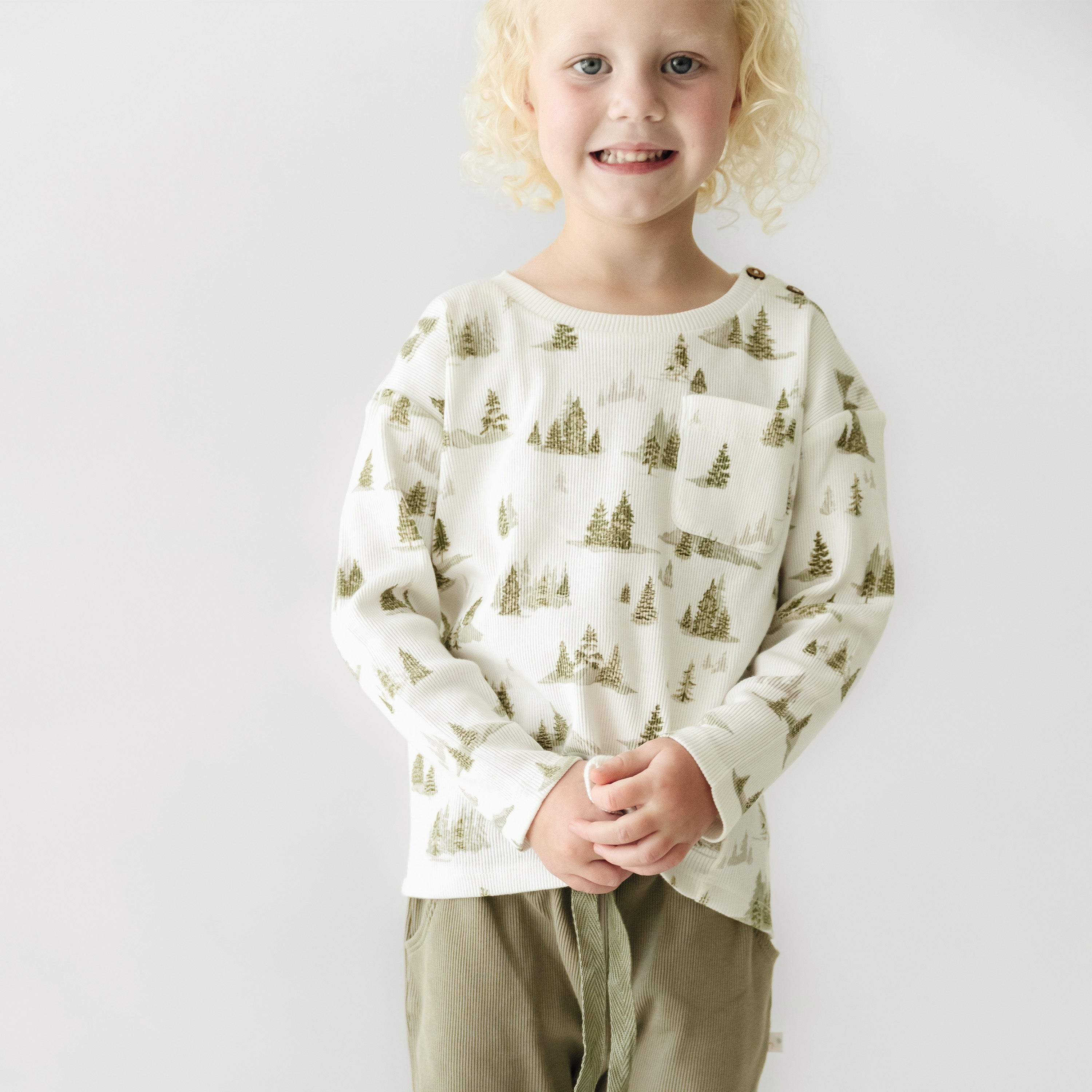 Organic Toddler T-shirt & Pant Set - Frosted Fir Tee & Pant Set Makemake Organics   