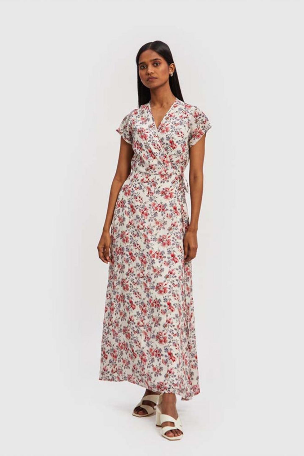 Maxi Wrap Dress - Rose Hues