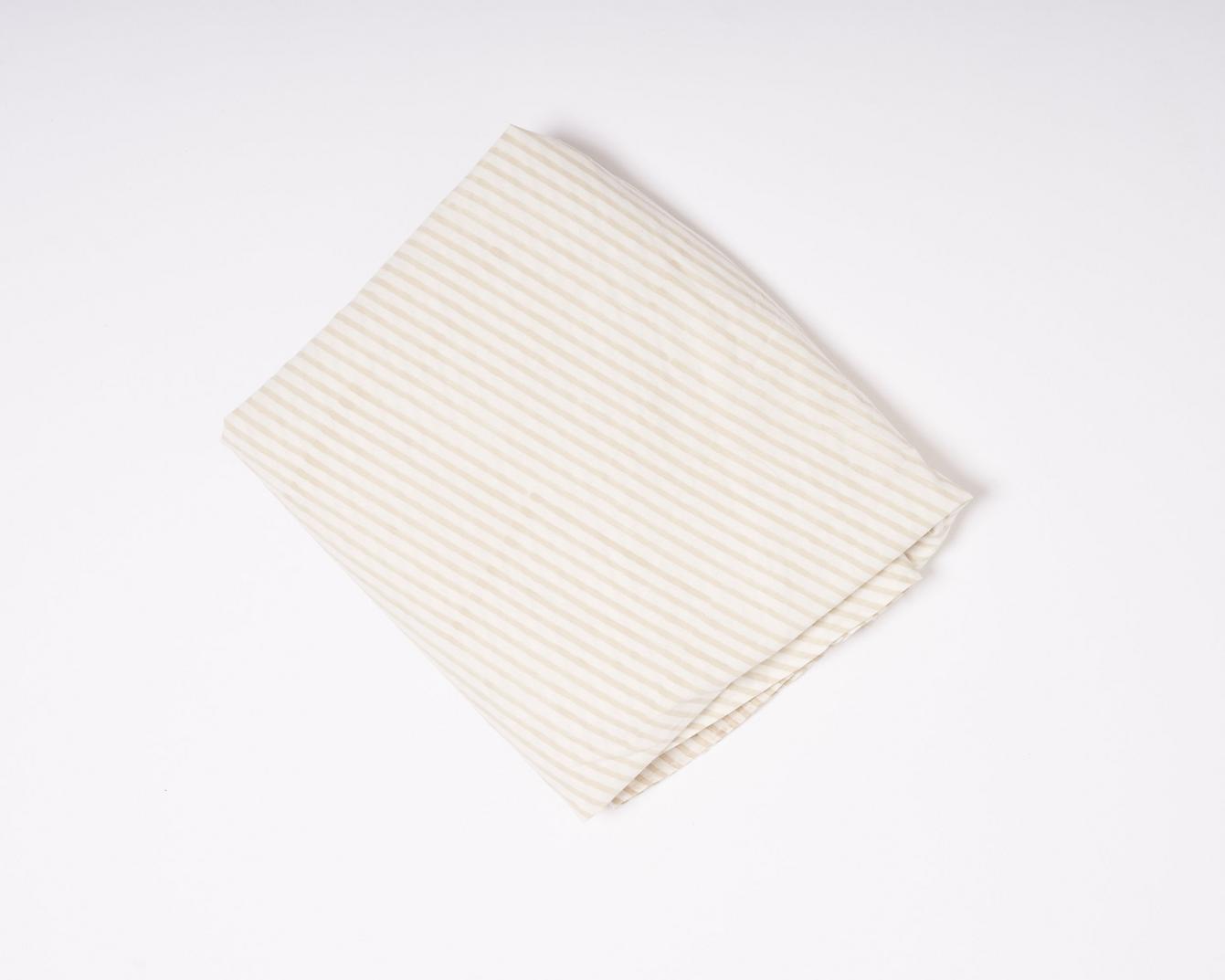 Round Tablecloth - Beige Stripe