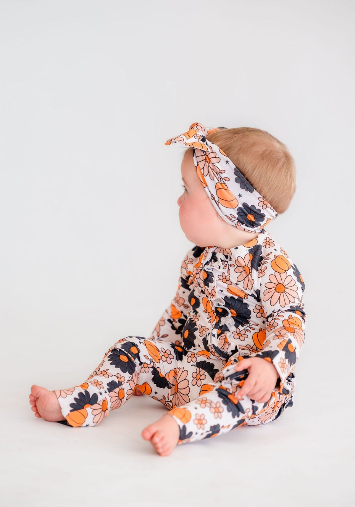 Spooky Floral Ruffle Bamboo Zippy
