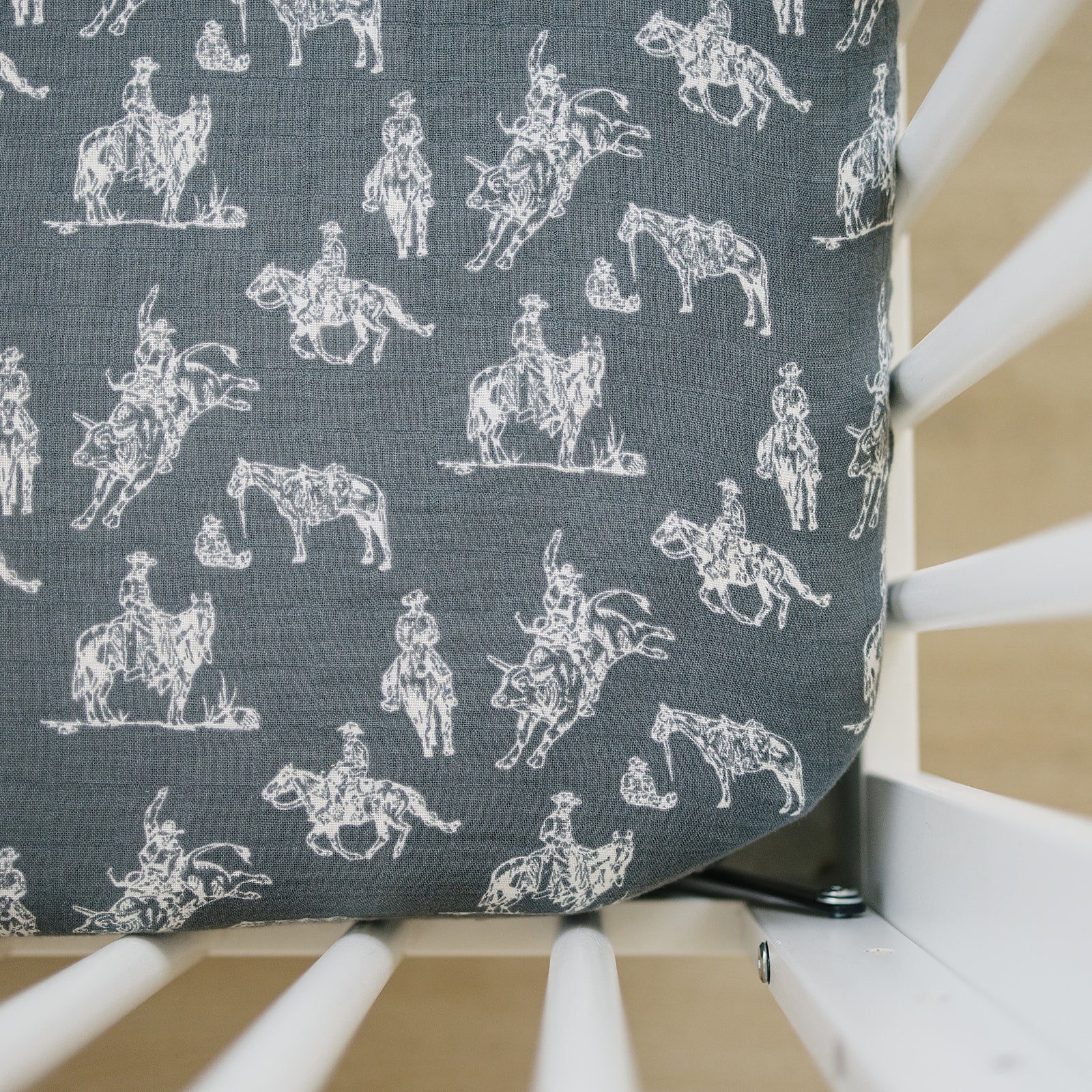 Wild West Muslin Crib Sheet  Mebie Baby   