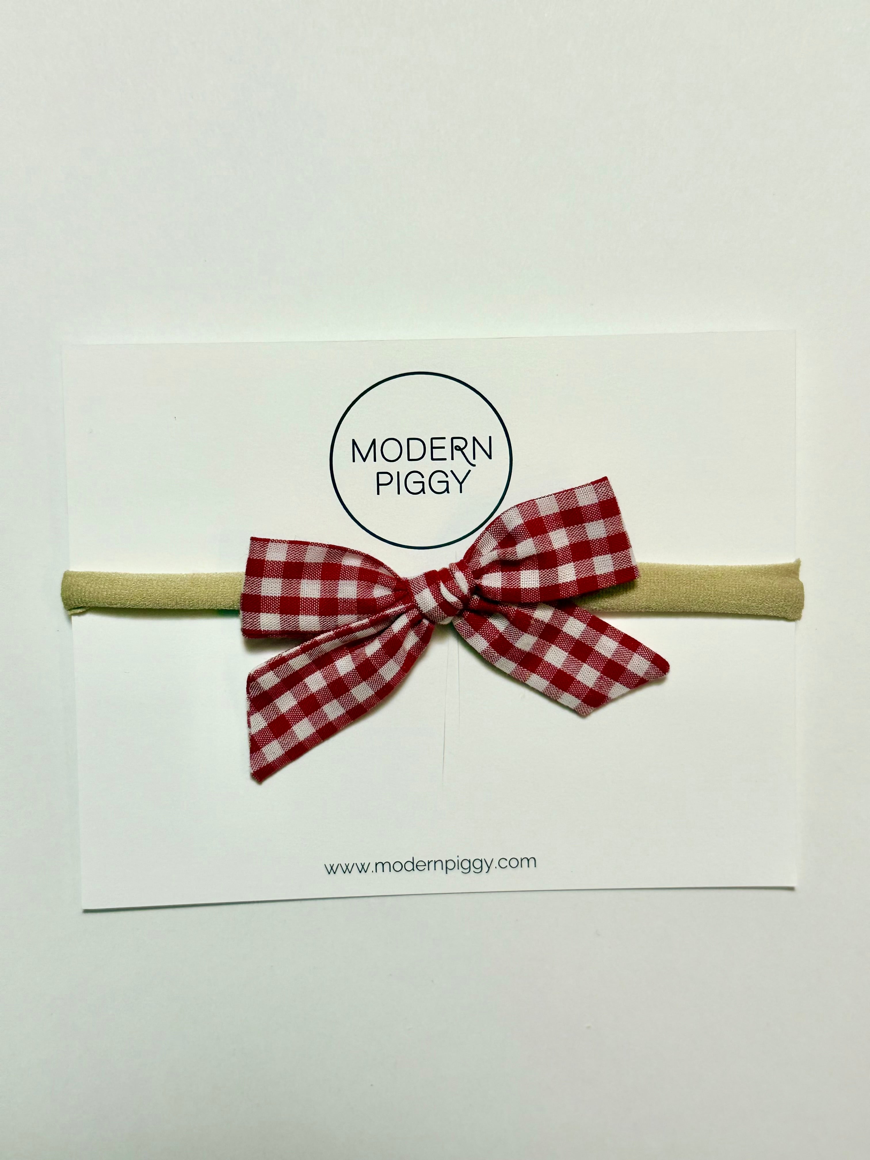 Gingham Glory- Red | Hand-tied Bow
