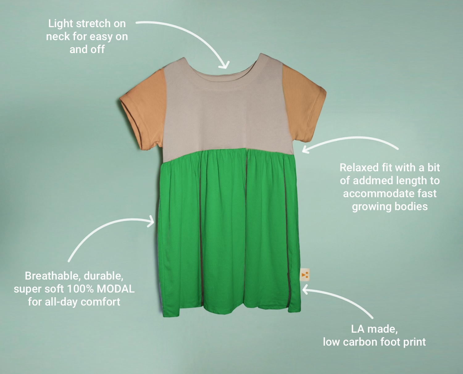 Organic Cotton Color Block Dress - Agoura