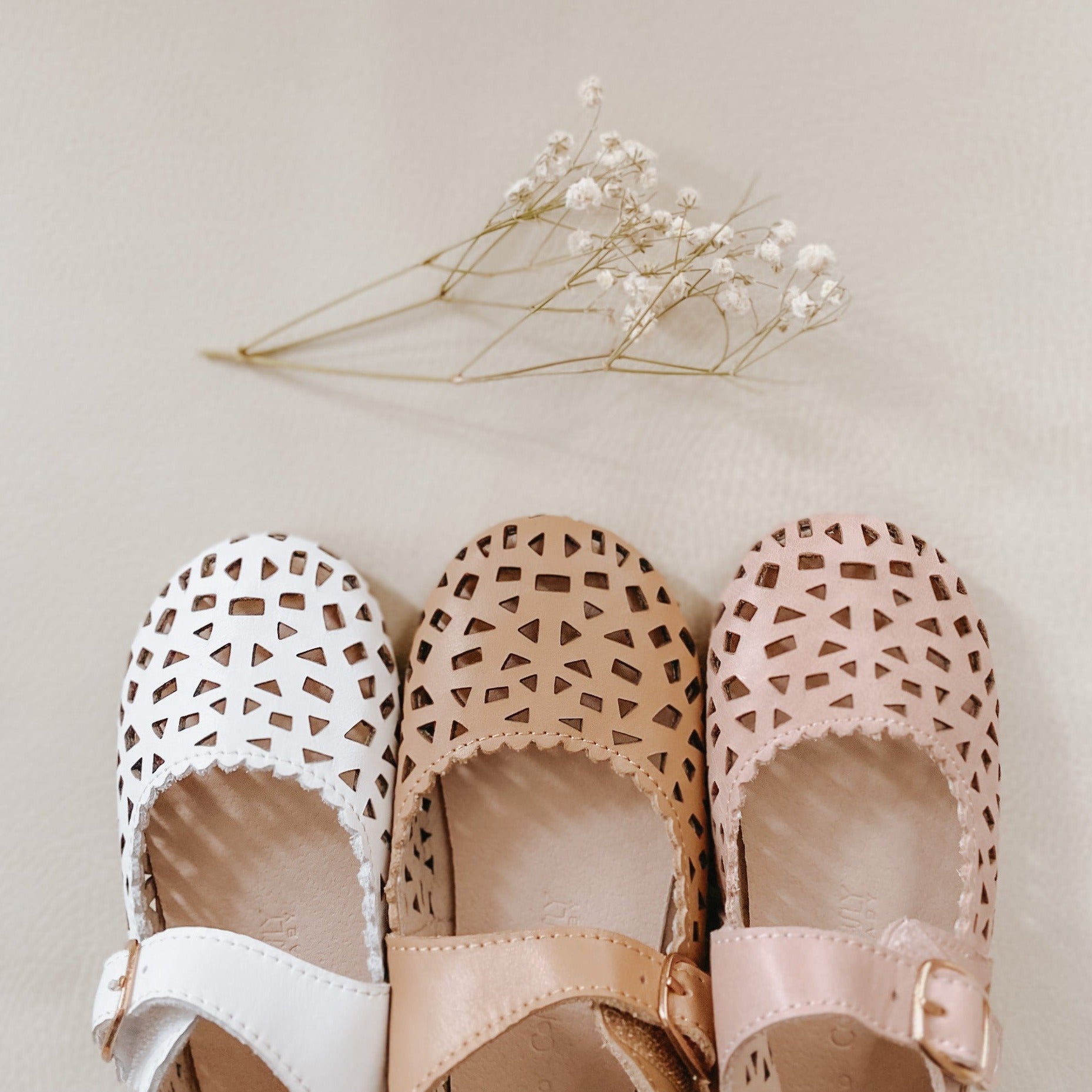 Leather Boho Mary Janes | Color 'Rosewater'