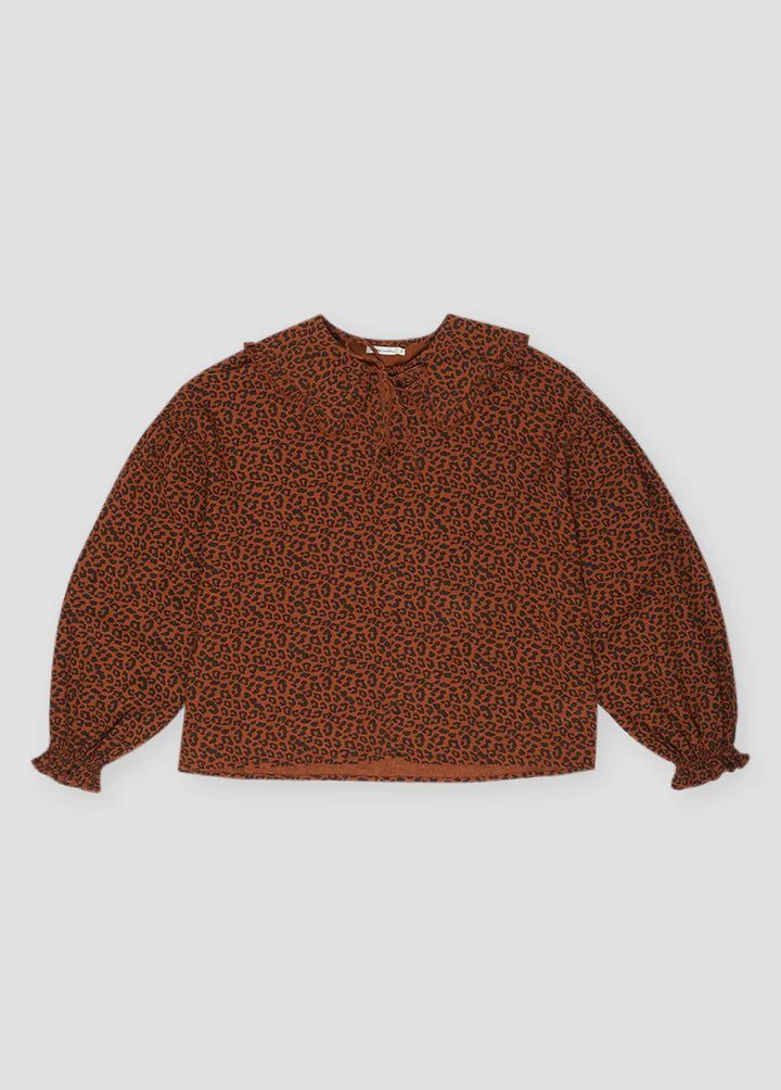 Federica Woman Blouse - Caramel Leo Print - FINAL SALE