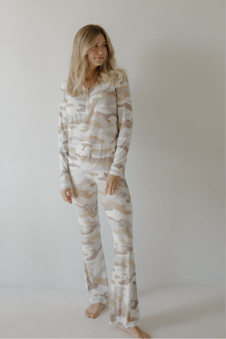 Women's Long Sleeve Bamboo Pajama | Camo 2.0
