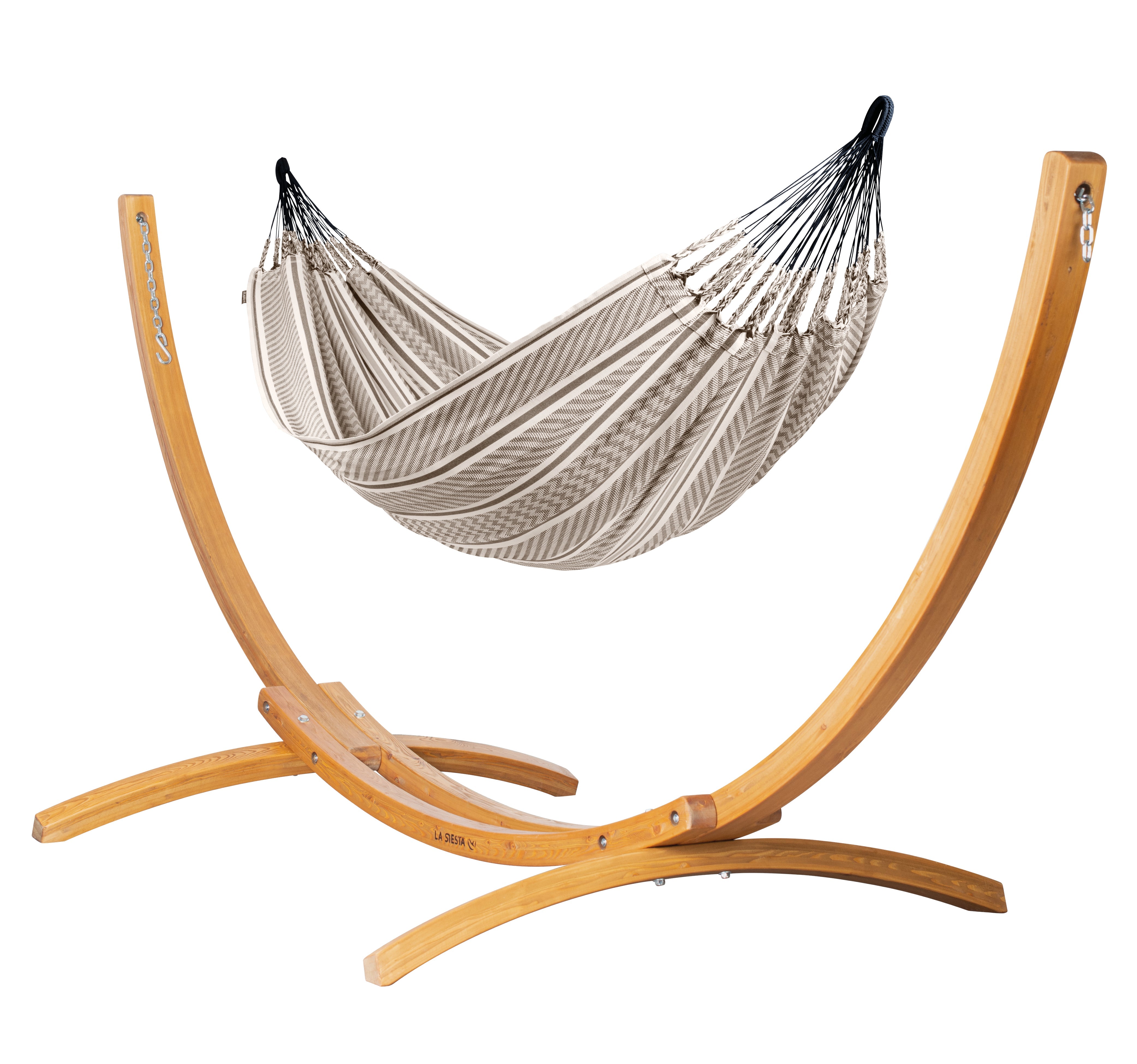 Elipso Colombia Zebra - Organic Cotton Double Hammock with FSC® certified Larch Stand