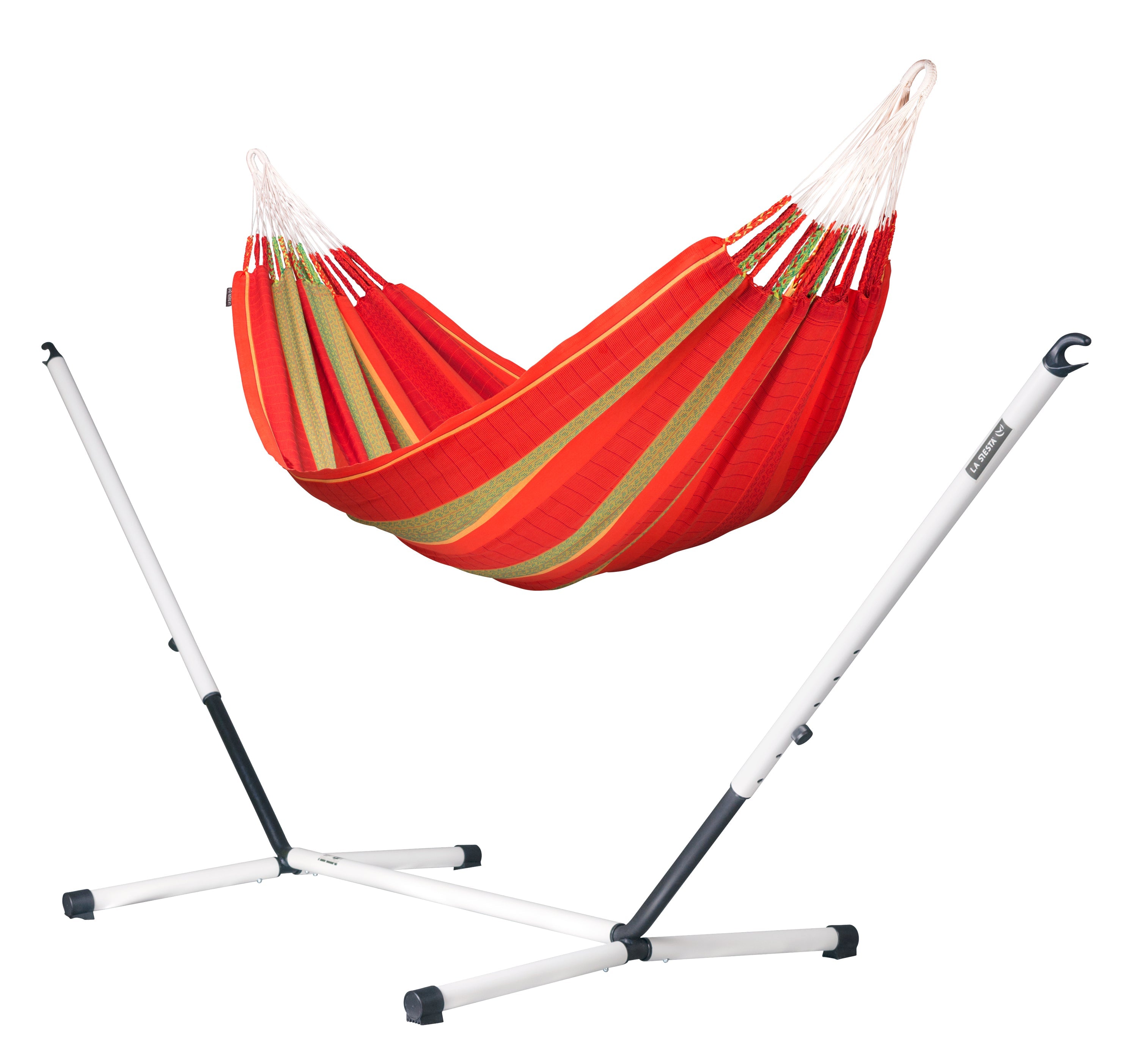Nautico Cool Grey Colombia Chilli - Organic Cotton Kingsize Hammock with Powder Coated Steel Stand