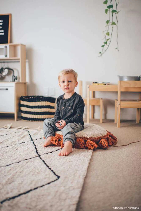 FLOOR CUSHION CIRCLE TERRACOTA  Little Wonder & Co   