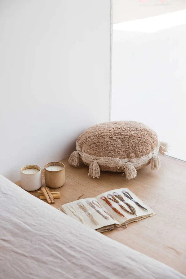 FLOOR PILLOW SIND TAUPE  Little Wonder & Co   