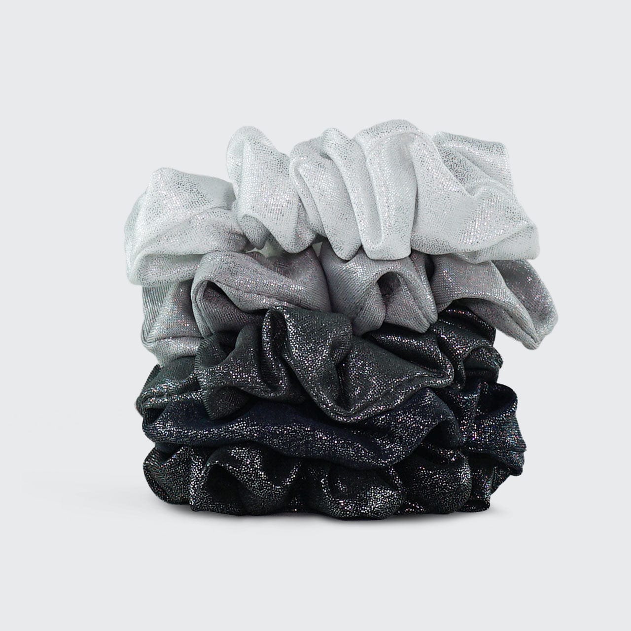 Metallic Scrunchies - Black/Gray