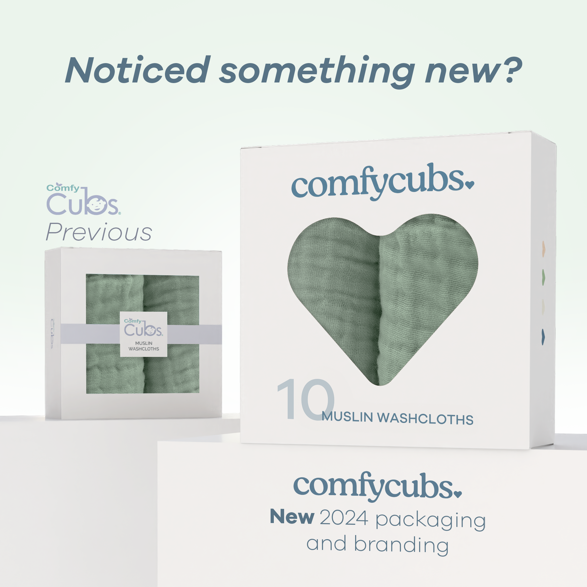 Muslin Washcloths by Comfy Cubs - Fern