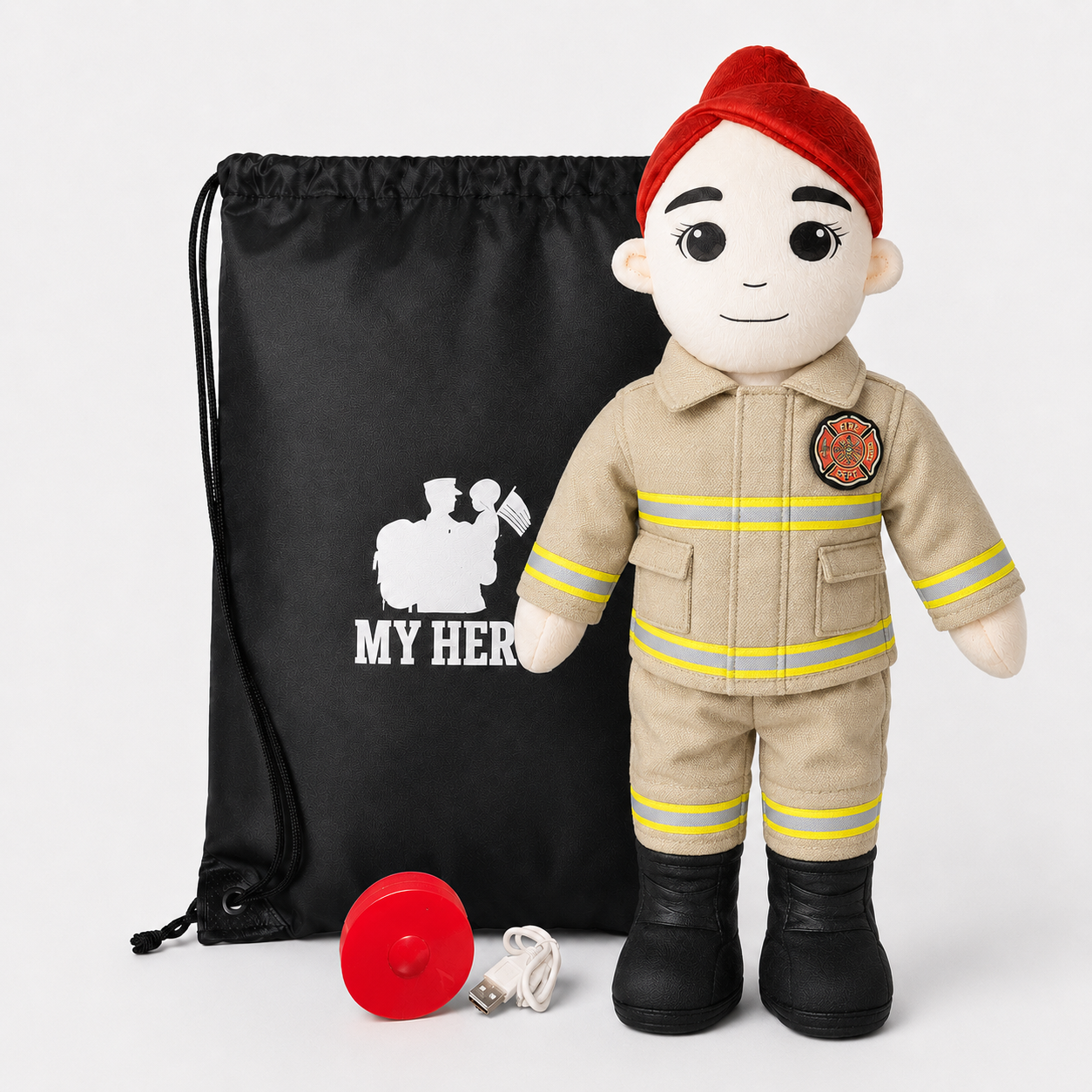 Firefighter Doll | Fireman Doll & Recordable Plush