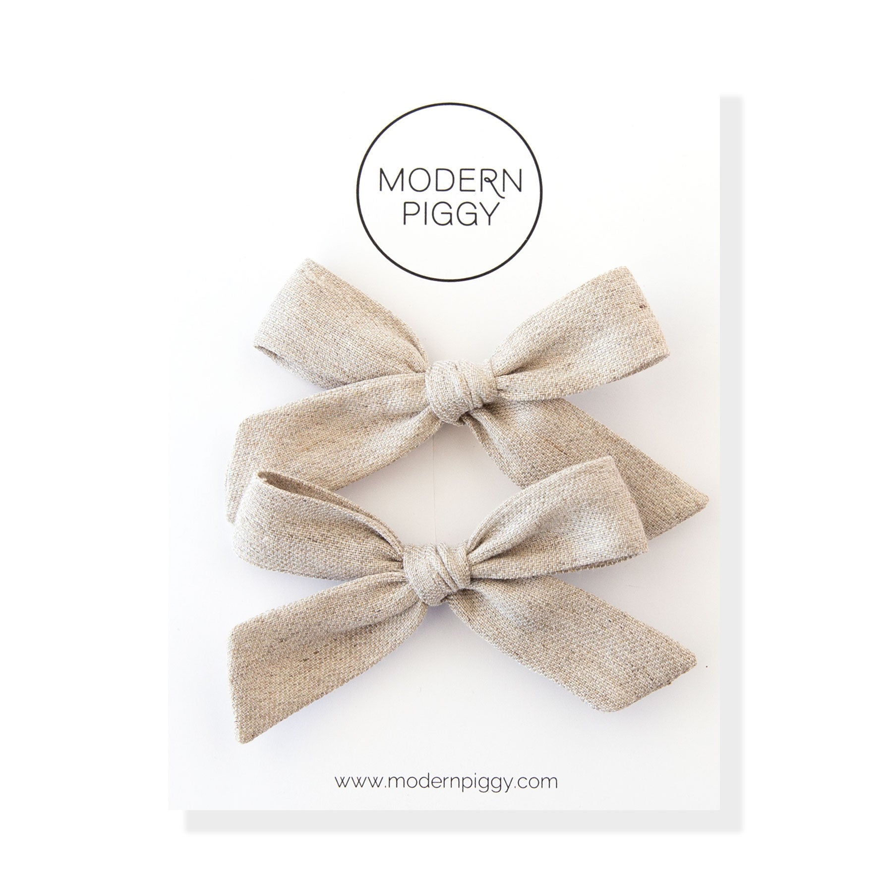 Flax | Pigtail Set - Hand-tied Bow