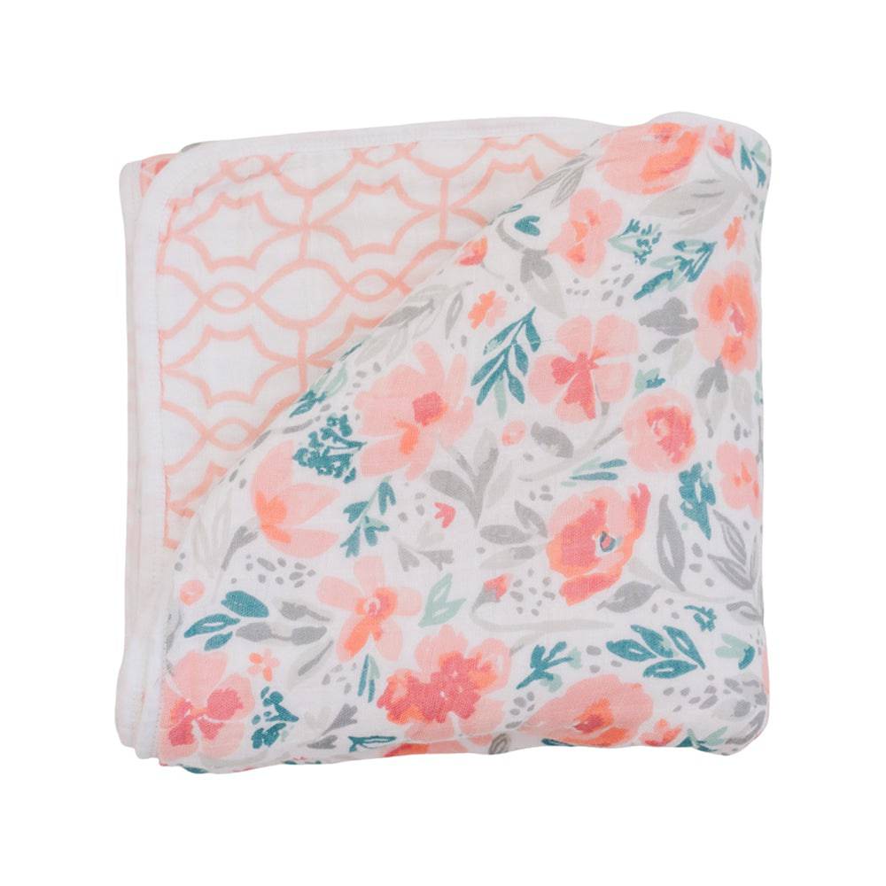 Floret + Trellis Premium Cotton Snuggle Blanket Snuggle Blanket Bebe au Lait   