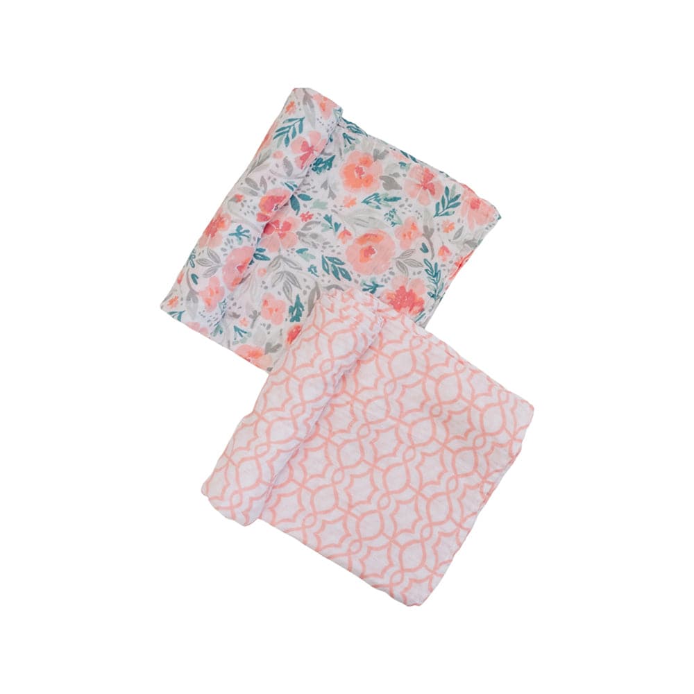 Floret + Trellis Premium Cotton Muslin Swaddle Blanket Set Swaddle Blanket Bebe au Lait   