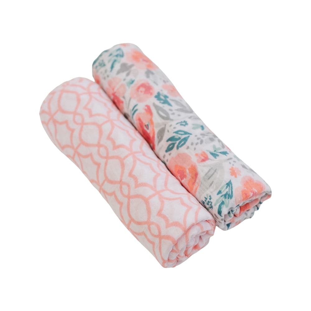 Floret + Trellis Premium Cotton Muslin Swaddle Blanket Set Swaddle Blanket Bebe au Lait   