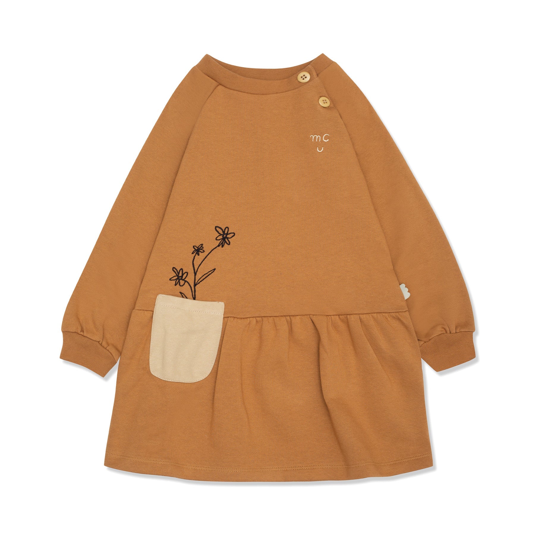 Flower Bloom Pocket Kid Dress Dress Mon Coeur Mud/Multi 02Y 