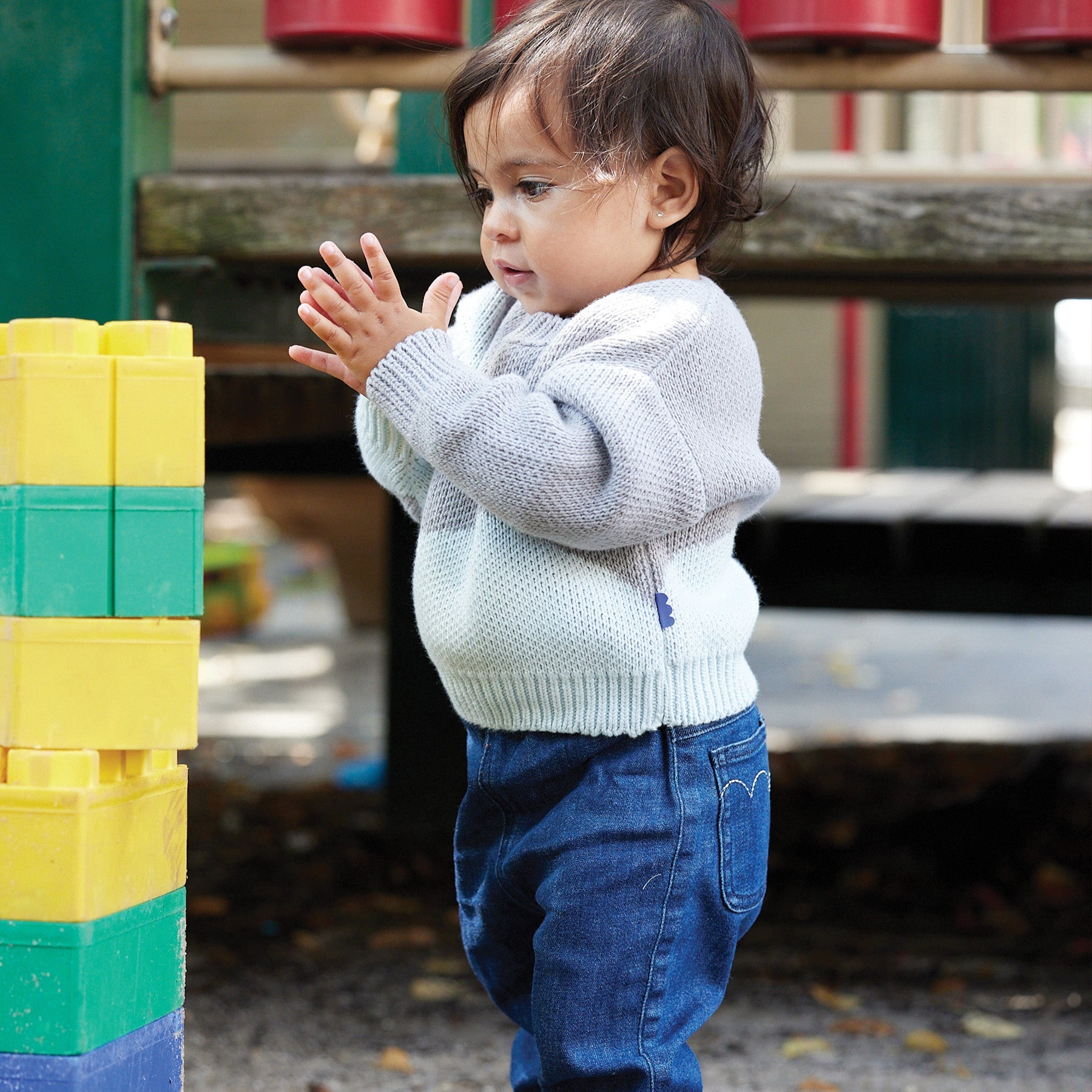 Flower Pocket Baby Jeans Denim Mon Coeur   