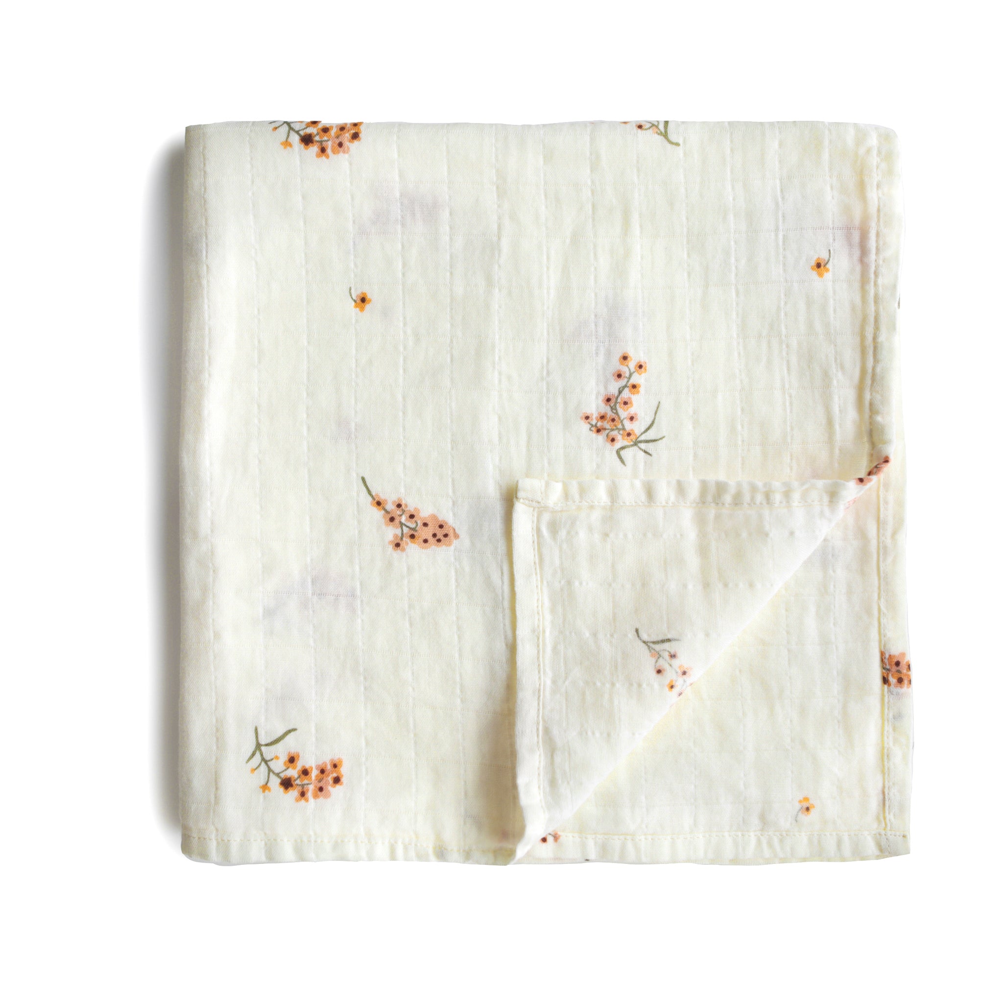 Organic Cotton Muslin Swaddle Blanket Swaddle Mushie Flowers  