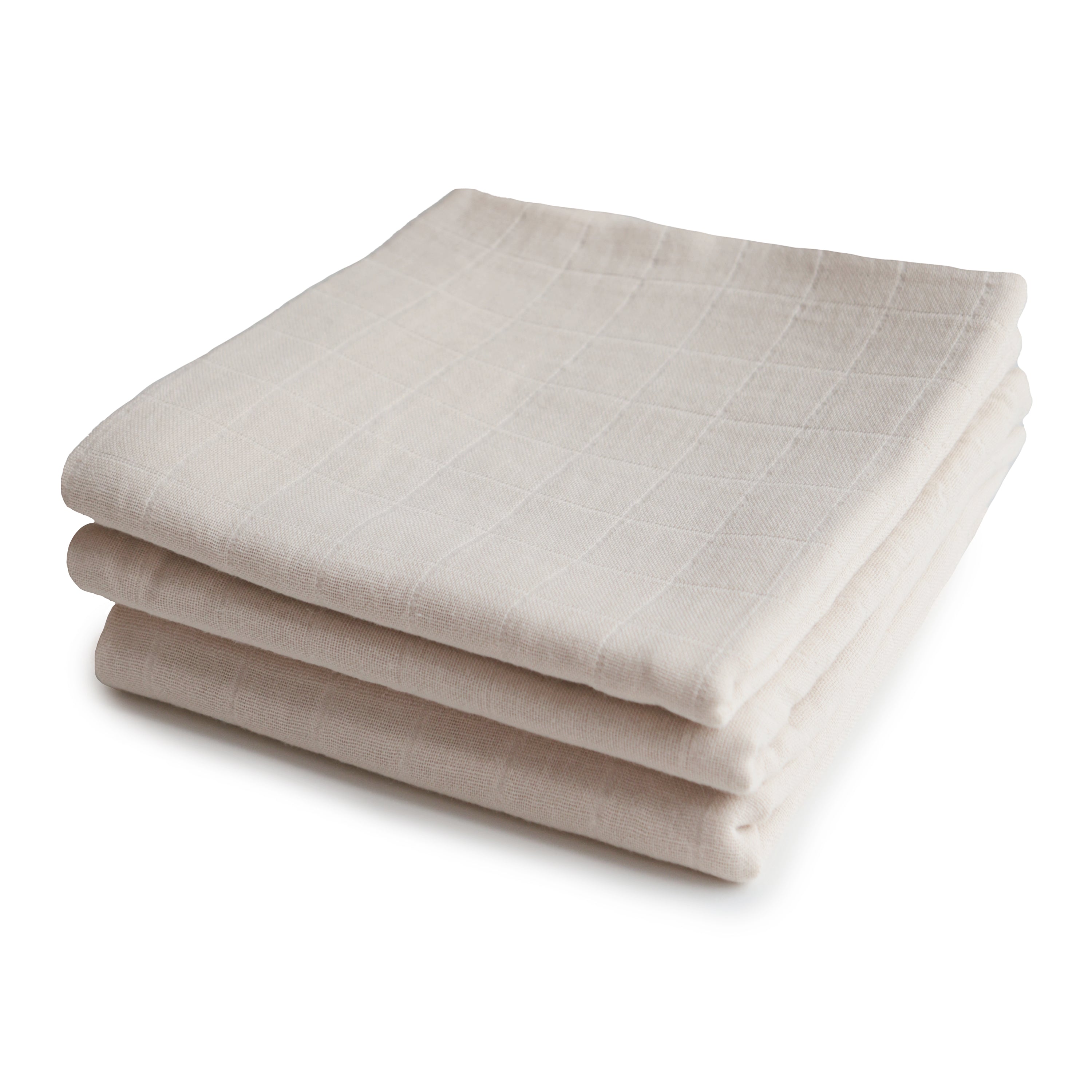 Organic Cotton Muslin Cloths 3-Pack Muslin Cloth 3-Pack Mushie Fog  