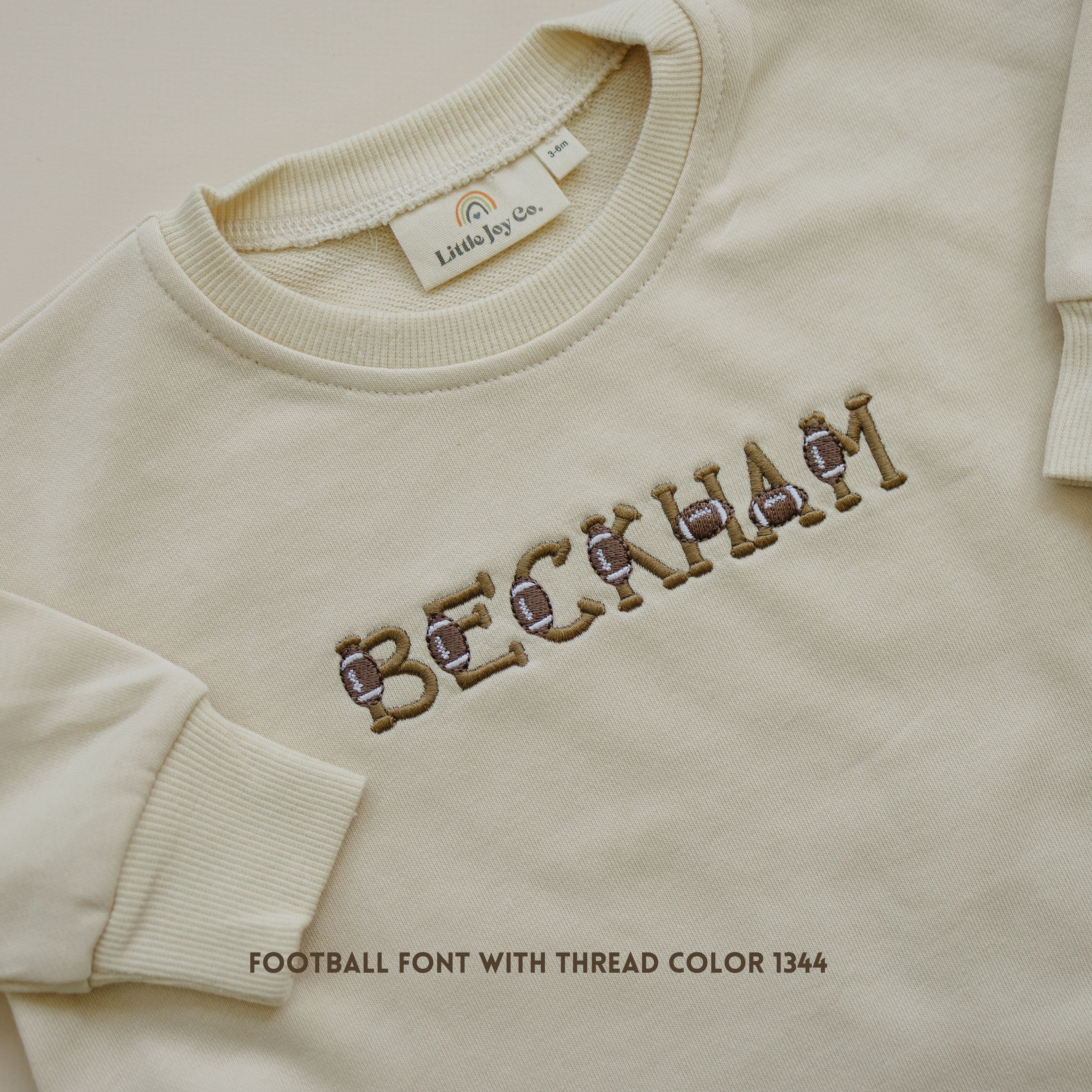 Custom Embroidered Crewneck or Sweatshirt Romper - Custom Pennant or Football Design