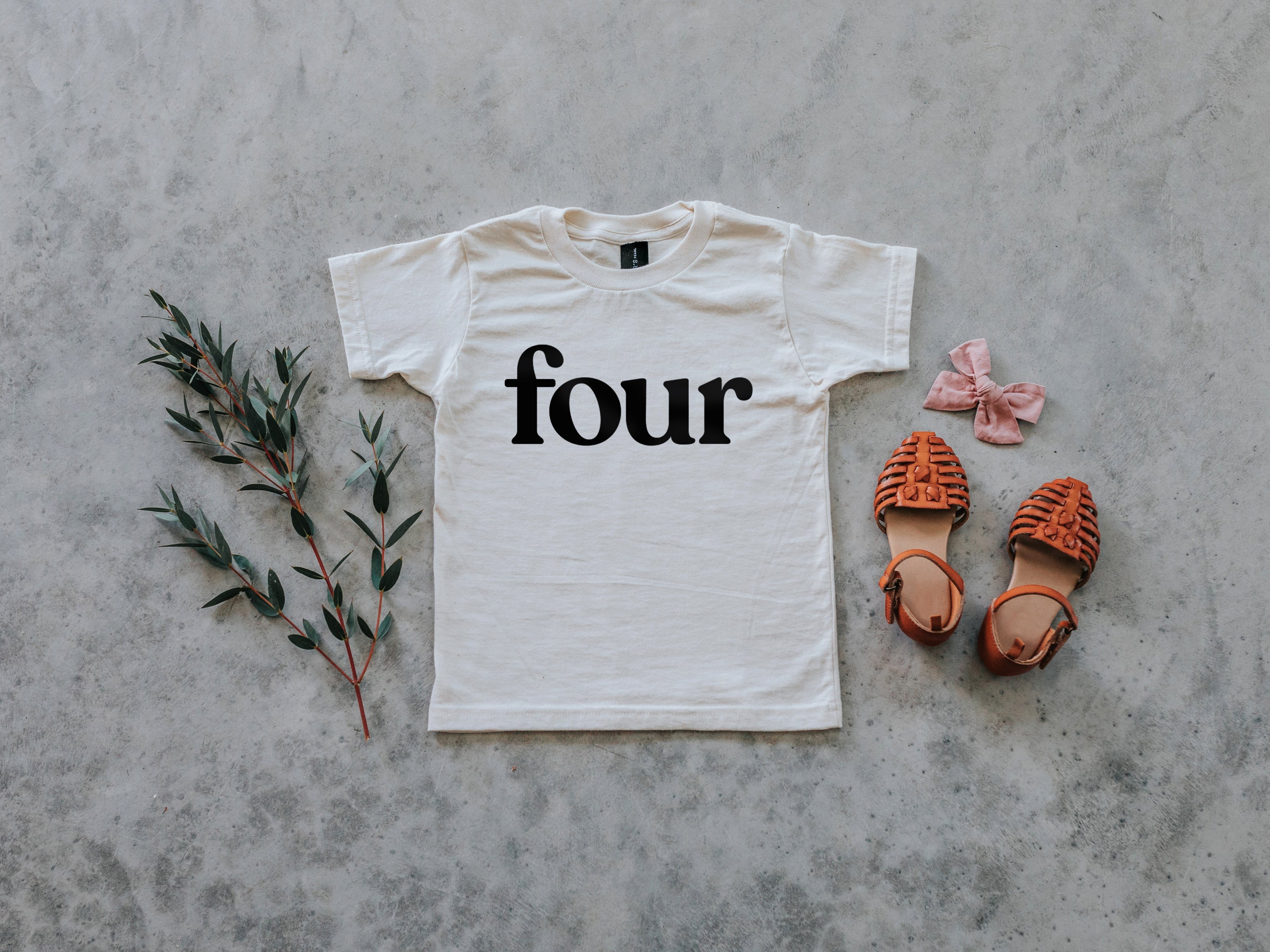Four Modern Birthday Shirt Organic Kids Tee