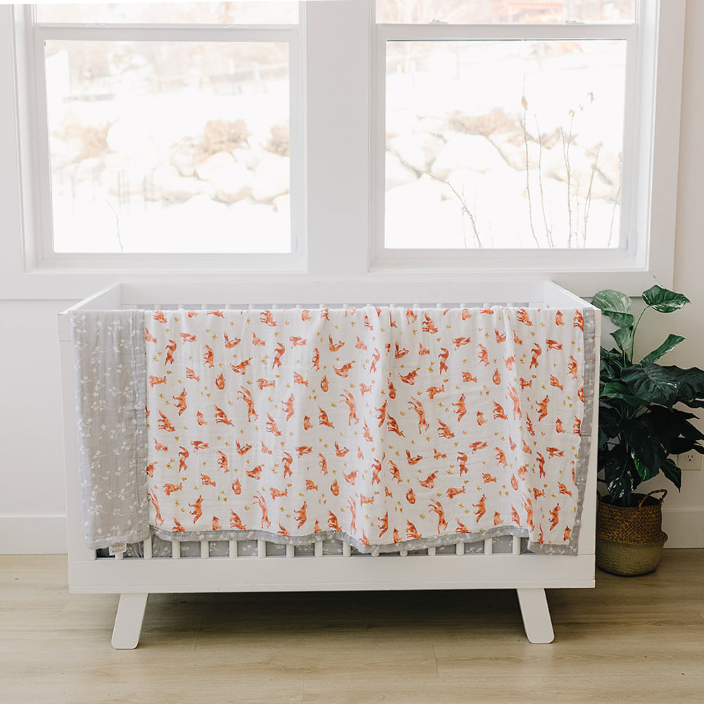 Fox Tales + Prairie Oh So Soft Muslin Super Snuggle Blanket Super Snuggle Blanket Bebe au Lait   