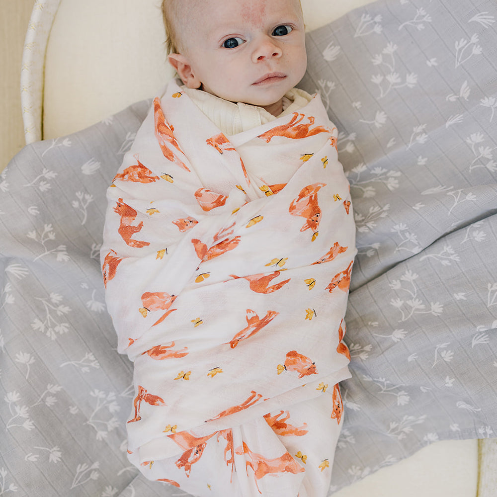 Fox Tales + Prairie Oh So Soft Muslin Swaddle Blanket Set Swaddle Blanket Bebe au Lait   