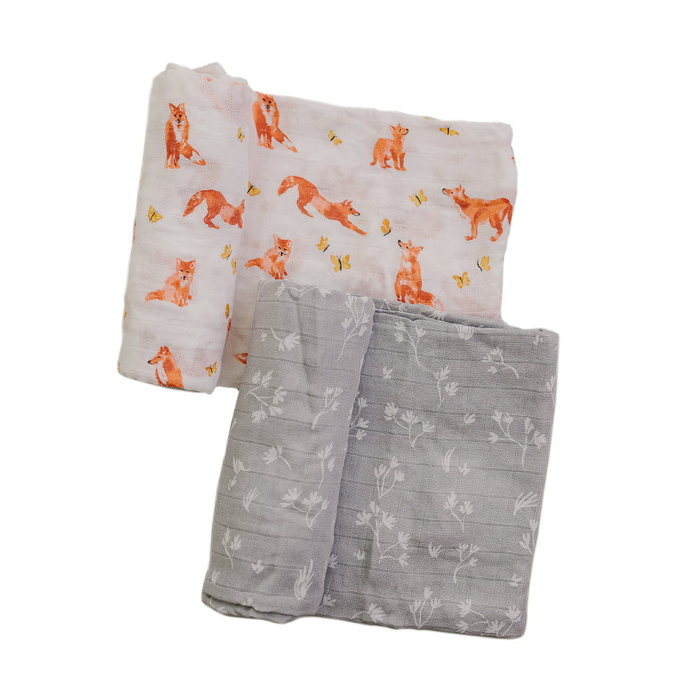 Fox Tales + Prairie Oh So Soft Muslin Swaddle Blanket Set Swaddle Blanket Bebe au Lait   