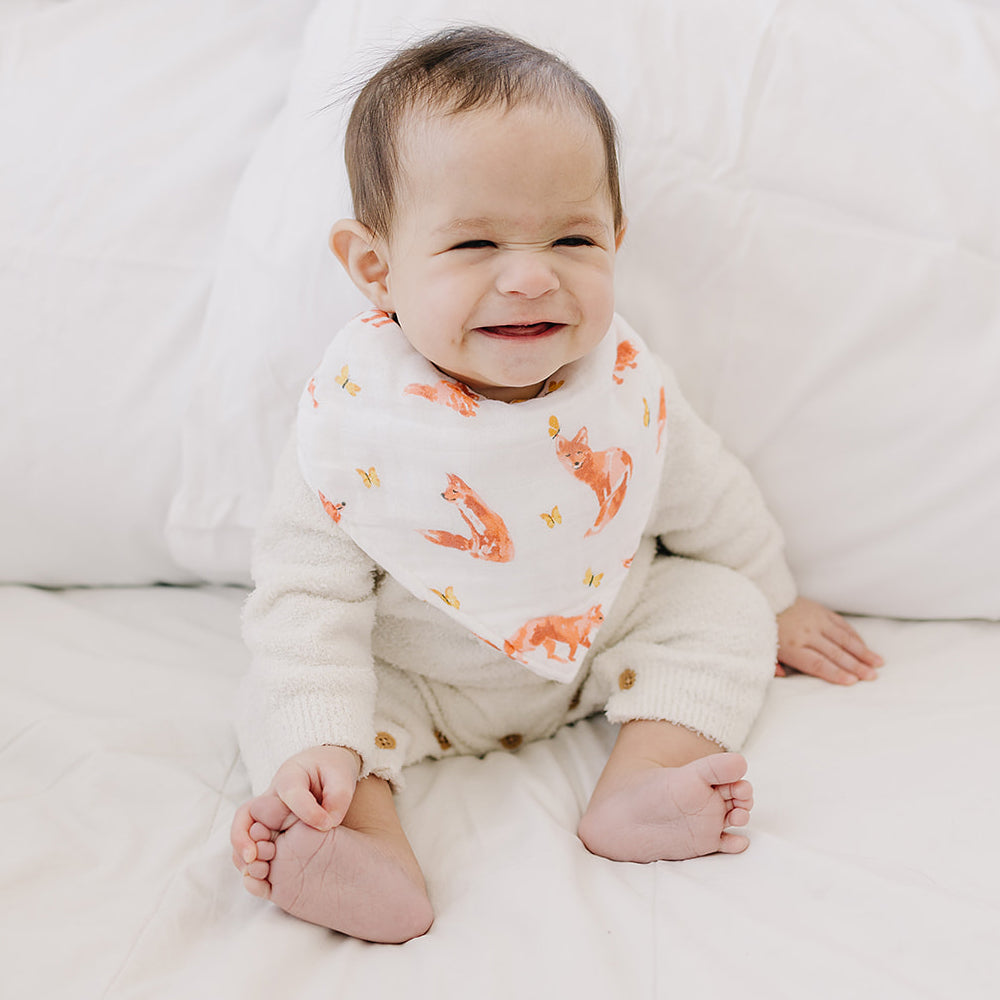 Fox Tales + Prairie Oh So Soft Muslin Bandana Bib Set Bib Bebe au Lait   