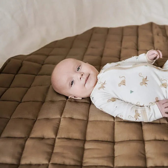 French Linen Baby Playmat - Chestnut