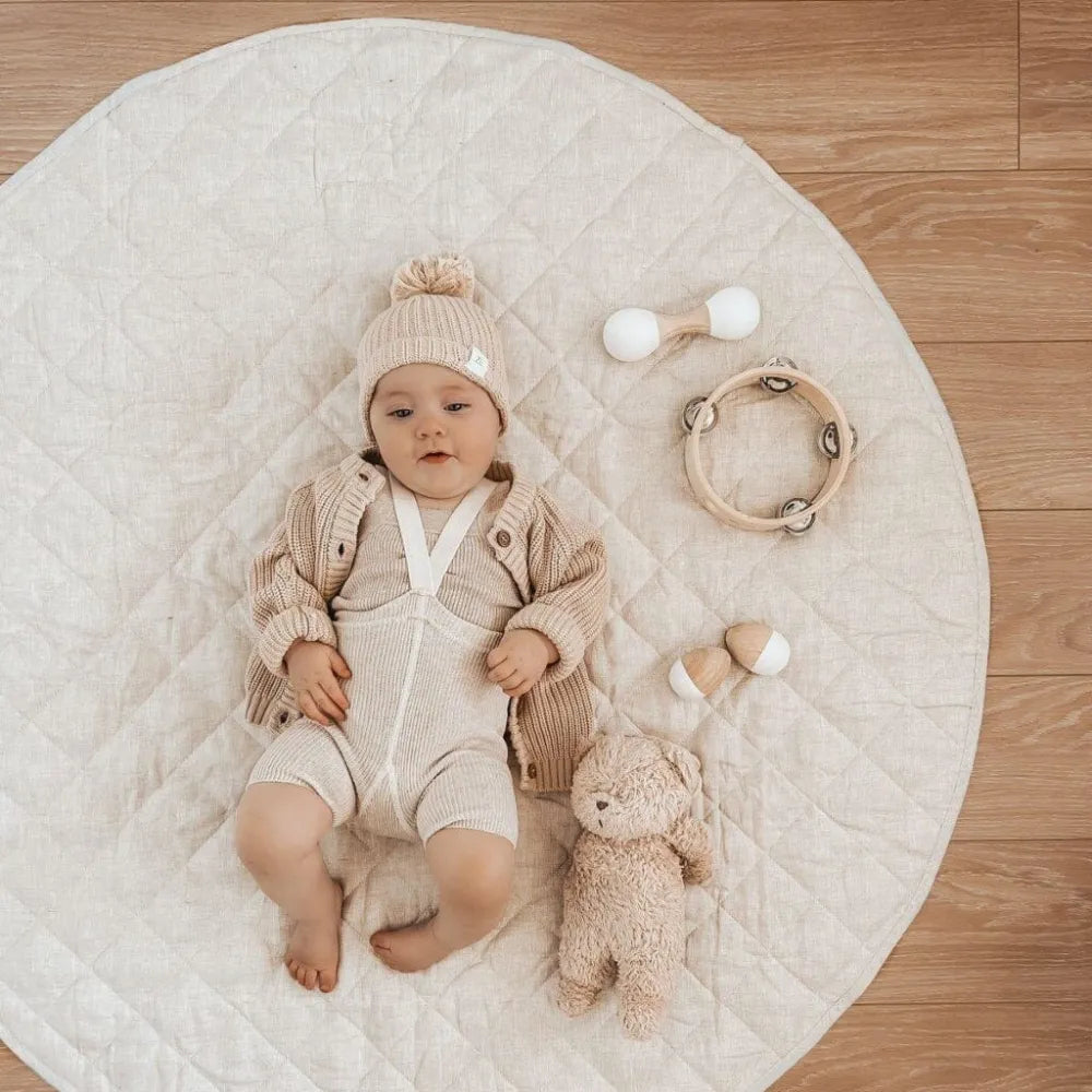 French Linen Baby Playmat - Natural