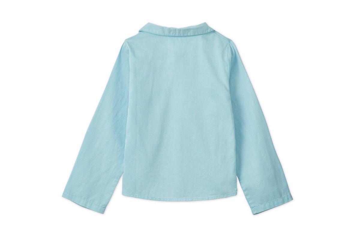 Baby LS Organic Cotton Woven Peter Pan Collared Shirt - Sky Blue