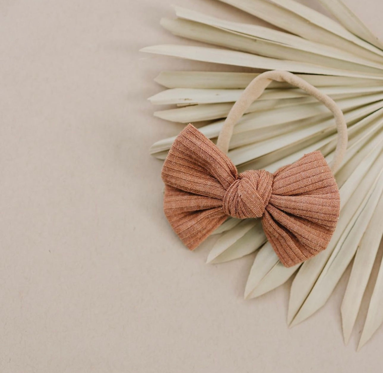 Burnt Orange Ribbed Bow