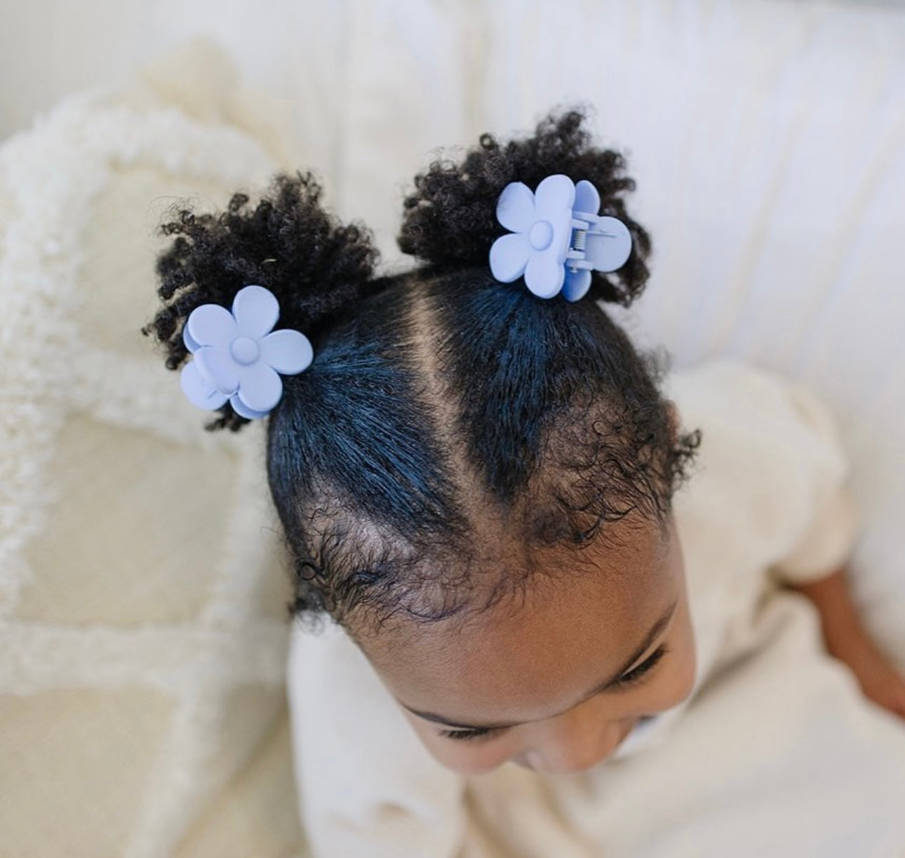 Mini Periwinkle Daisy Claw Clip Set