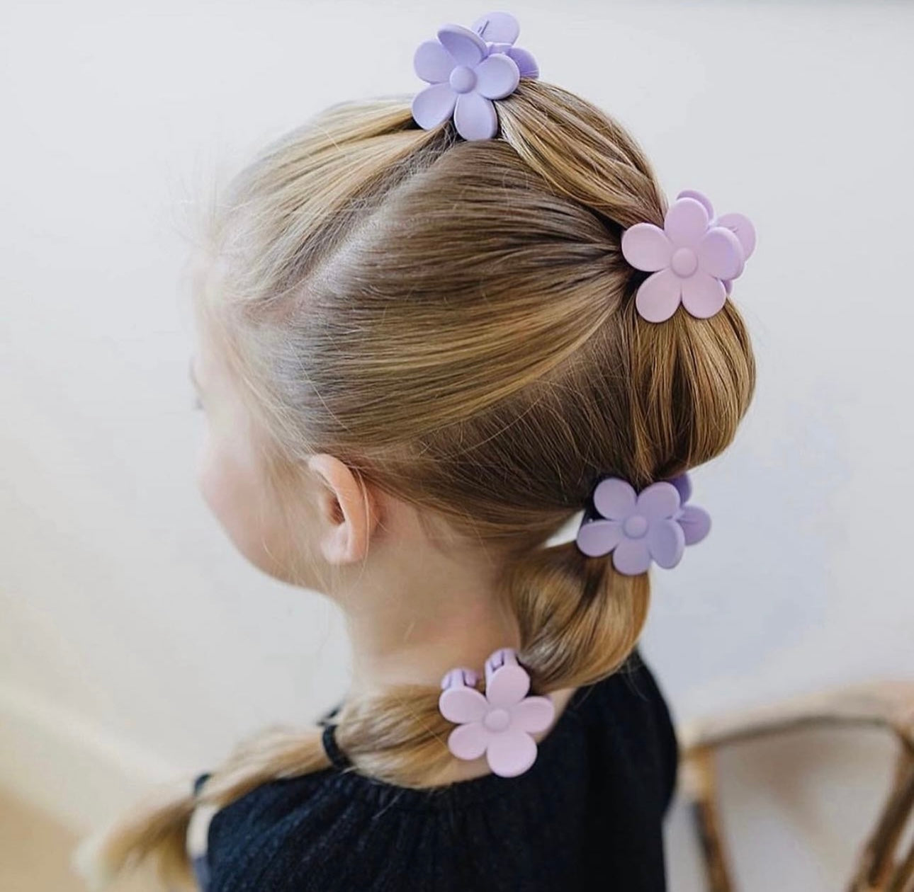 Mini Lilac Daisy Claw Clip Set