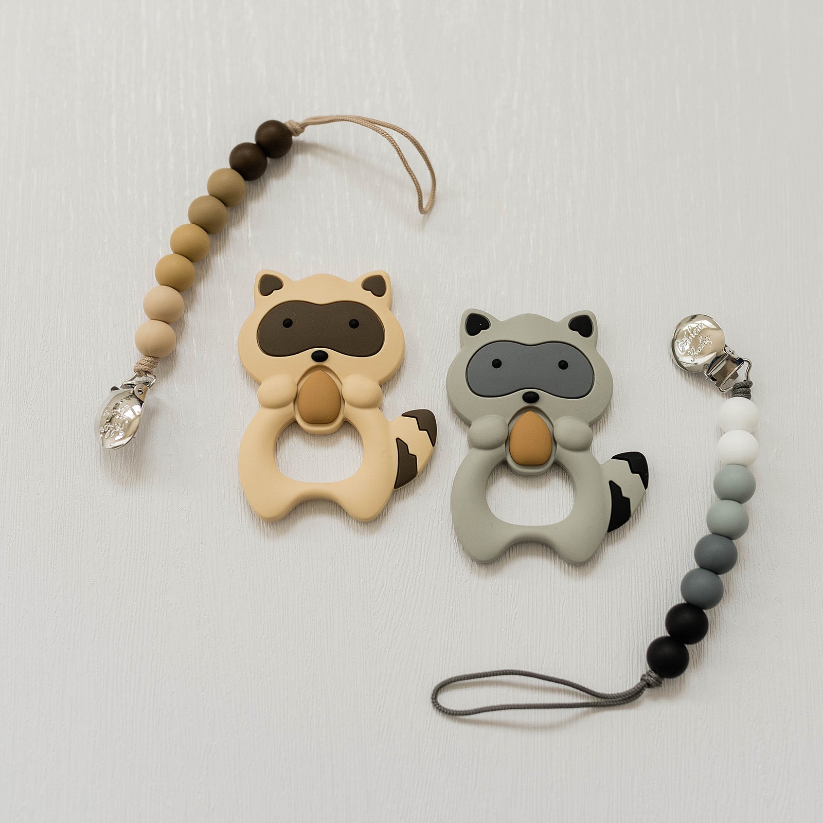 Raccoon Teether Set // Brown