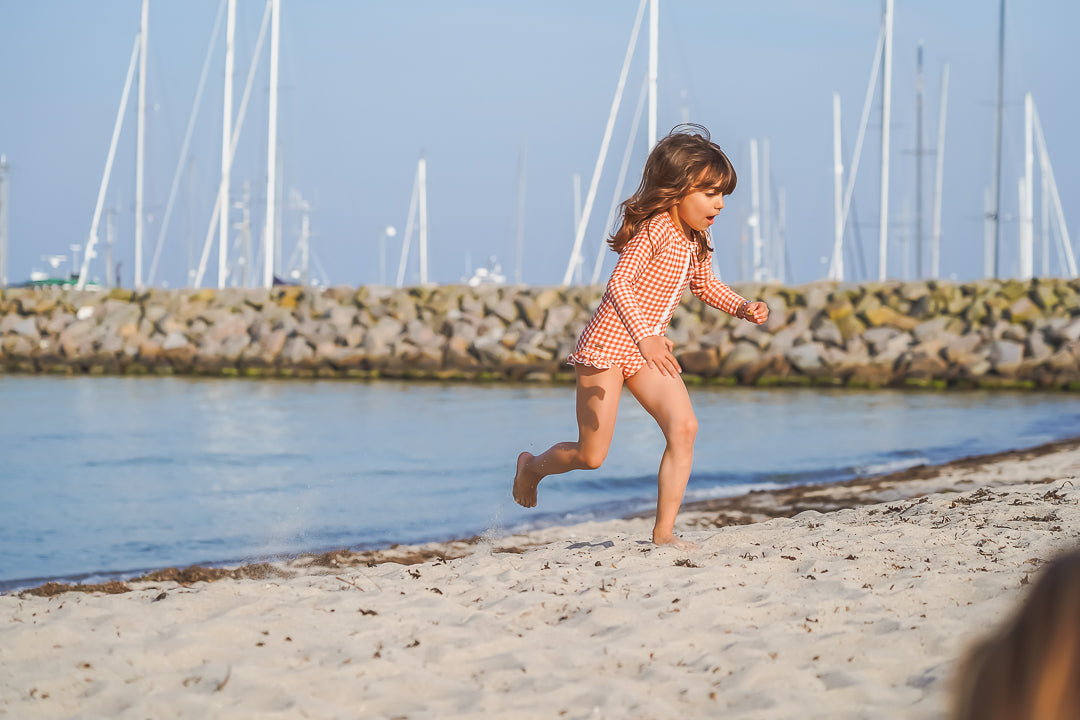 Sweetheart 1 Piece Swimsuit | UPF + Recycled - Buckwheat Plaid
